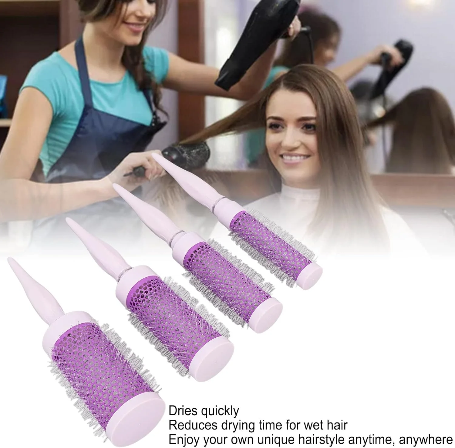 Round Brush Set for Blow Drying Curling, Hair Styling Blow Drying Curling Brush Round Brush Reduce Hair Dryness Promote Healthy Hair Growth Nylon Styling Hair Brush for Nylon Bristles Hair Blow Drying Round Brush Set for Blow Drying Curling, Hair Styling Blow Drying Curling Brush Round Brush Reduce Hair Dryness Promote Healthy Hair Growth Nylon Styling Hair Brush for Nylon Bristles Hair Blow Drying