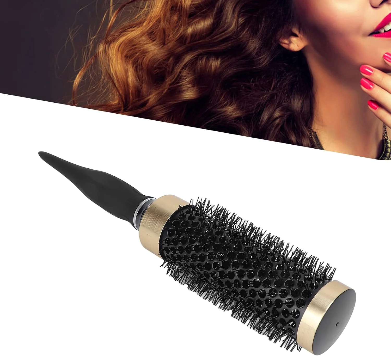 Round Brush Hair Curling Comb, Nylon Hair Aluminum Hairdressing Tool for Women and Men Hair Blow Drying Curling - Disperse Hair Oils, Prevent Static, Hollow Design Round Brush Hair Curling Comb, Nylon Hair Aluminum Hairdressing Tool for Women and Men Hair Blow Drying Curling - Disperse Hair Oils, Prevent Static, Hollow Design