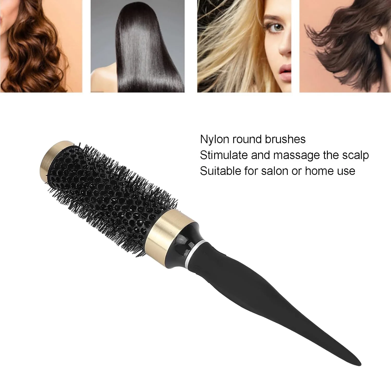 Round Brush Hair Curling Comb, Nylon Hair Aluminum Hairdressing Tool for Women and Men Hair Blow Drying Curling - Disperse Hair Oils, Prevent Static, Hollow Design Round Brush Hair Curling Comb, Nylon Hair Aluminum Hairdressing Tool for Women and Men Hair Blow Drying Curling - Disperse Hair Oils, Prevent Static, Hollow Design