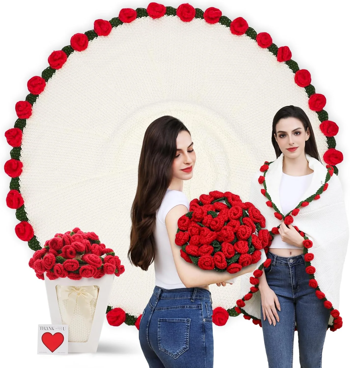 پتوی طرح دسته گل Duryeo سفید