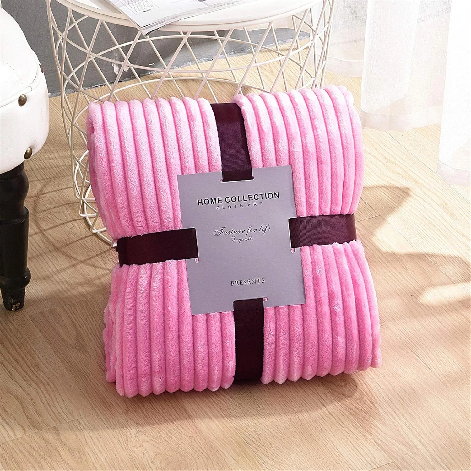 پتوی فلانل DZYP، پتوی میکروفیبر، رنگ ثابت، راه راه عمودی، سبک وزن، نرم، گرم، راحت، دنج و تنفسی (صورتی، 150X200 سانتی متر) پتوی فلانل DZYP، پتوی میکروفیبر، رنگ ثابت، راه راه عمودی، سبک وزن، نرم، گرم، راحت، دنج و تنفسی (صورتی، 150X200 سانتی متر)