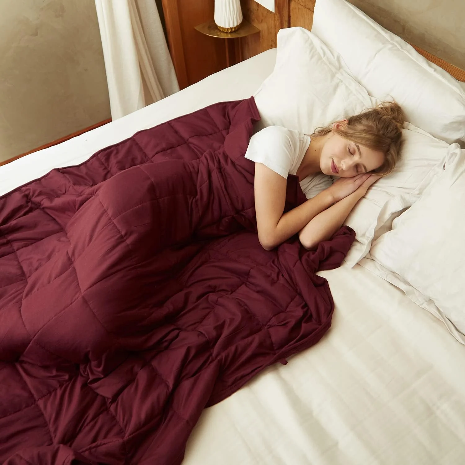 پتوی سنگین DREAMLANDING با مهره های شیشه ای، پتوی گرانشی برای بزرگسالان، تسکین بی خوابی، استرس و اضطراب، پتوی سنگین (بورگاندی، 120 * 180 سانتی متر 5.4 کیلوگرم) پتوی سنگین DREAMLANDING با مهره های شیشه ای، پتوی گرانشی برای بزرگسالان، تسکین بی خوابی، استرس و اضطراب، پتوی سنگین (بورگاندی، 120 * 180 سانتی متر 5.4 کیلوگرم)