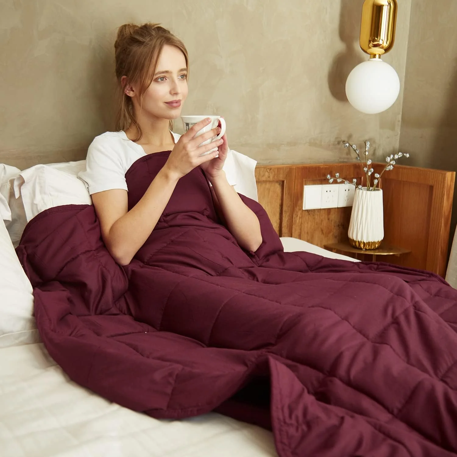 پتوی سنگین DREAMLANDING با مهره های شیشه ای، پتوی گرانشی برای بزرگسالان، تسکین بی خوابی، استرس و اضطراب، پتوی سنگین (بورگاندی، 120 * 180 سانتی متر 5.4 کیلوگرم) پتوی سنگین DREAMLANDING با مهره های شیشه ای، پتوی گرانشی برای بزرگسالان، تسکین بی خوابی، استرس و اضطراب، پتوی سنگین (بورگاندی، 120 * 180 سانتی متر 5.4 کیلوگرم)