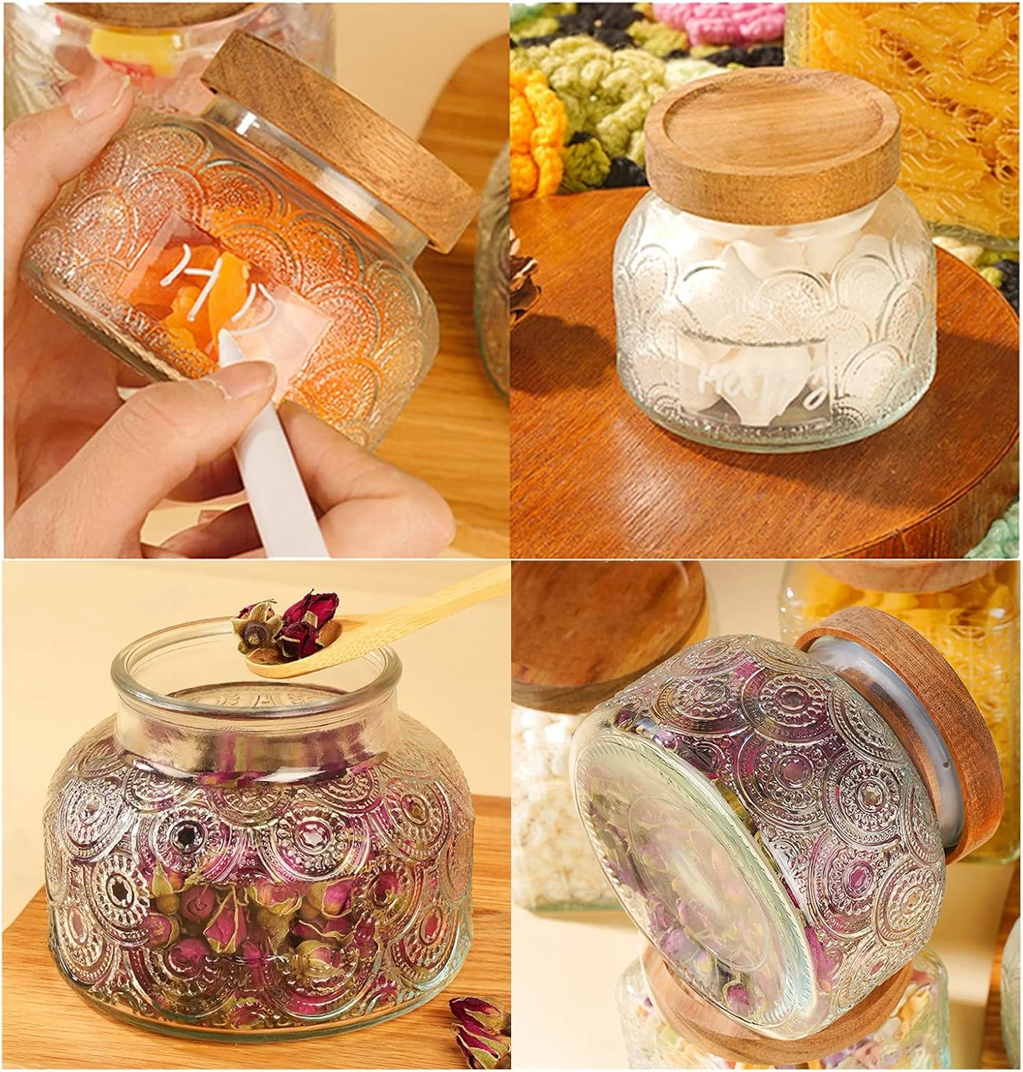 ظرف شیشه ای کاربردی برای نگهداری، محفظه ای مقاوم با طراحی شفاف، ایده آل برای علاقه مندان به پخت و پز خانگی و نظم دهی، ظرف نگهداری چند منظوره