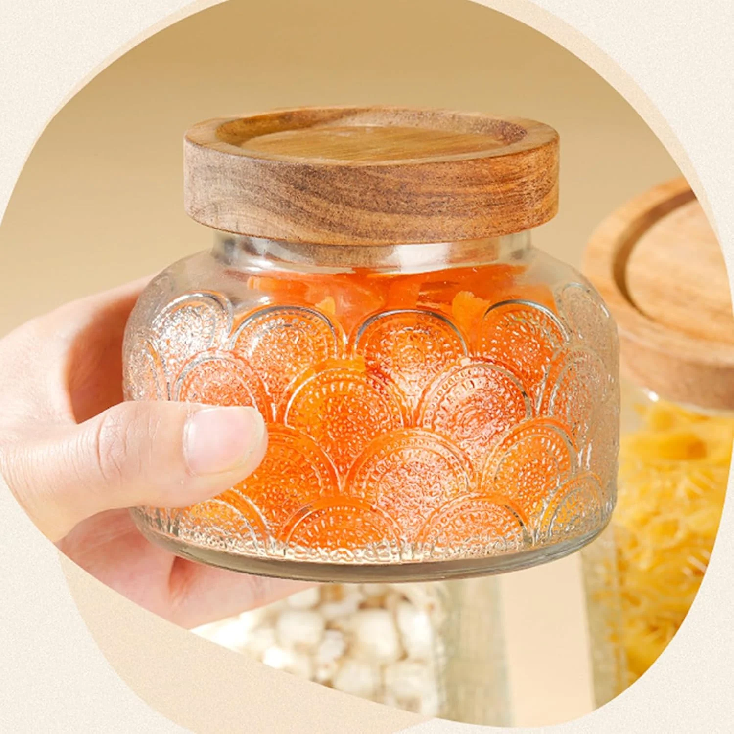 ظرف شیشه ای کاربردی برای نگهداری، محفظه ای مقاوم با طراحی شفاف، ایده آل برای علاقه مندان به پخت و پز خانگی و نظم دهی، ظرف نگهداری چند منظوره