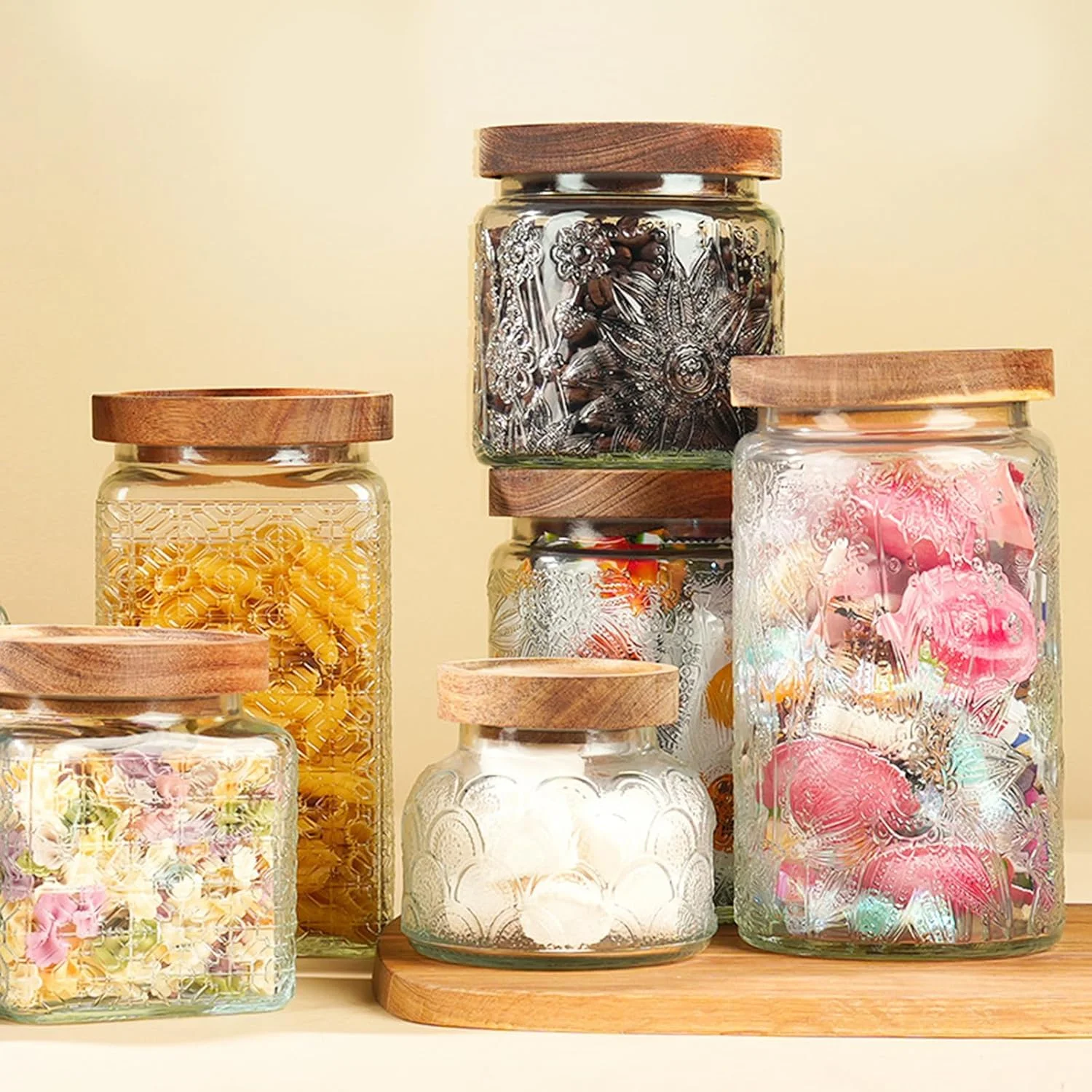 ظرف شیشه ای کاربردی برای نگهداری، محفظه ای مقاوم با طراحی شفاف، ایده آل برای علاقه مندان به پخت و پز خانگی و نظم دهی، ظرف نگهداری چند منظوره