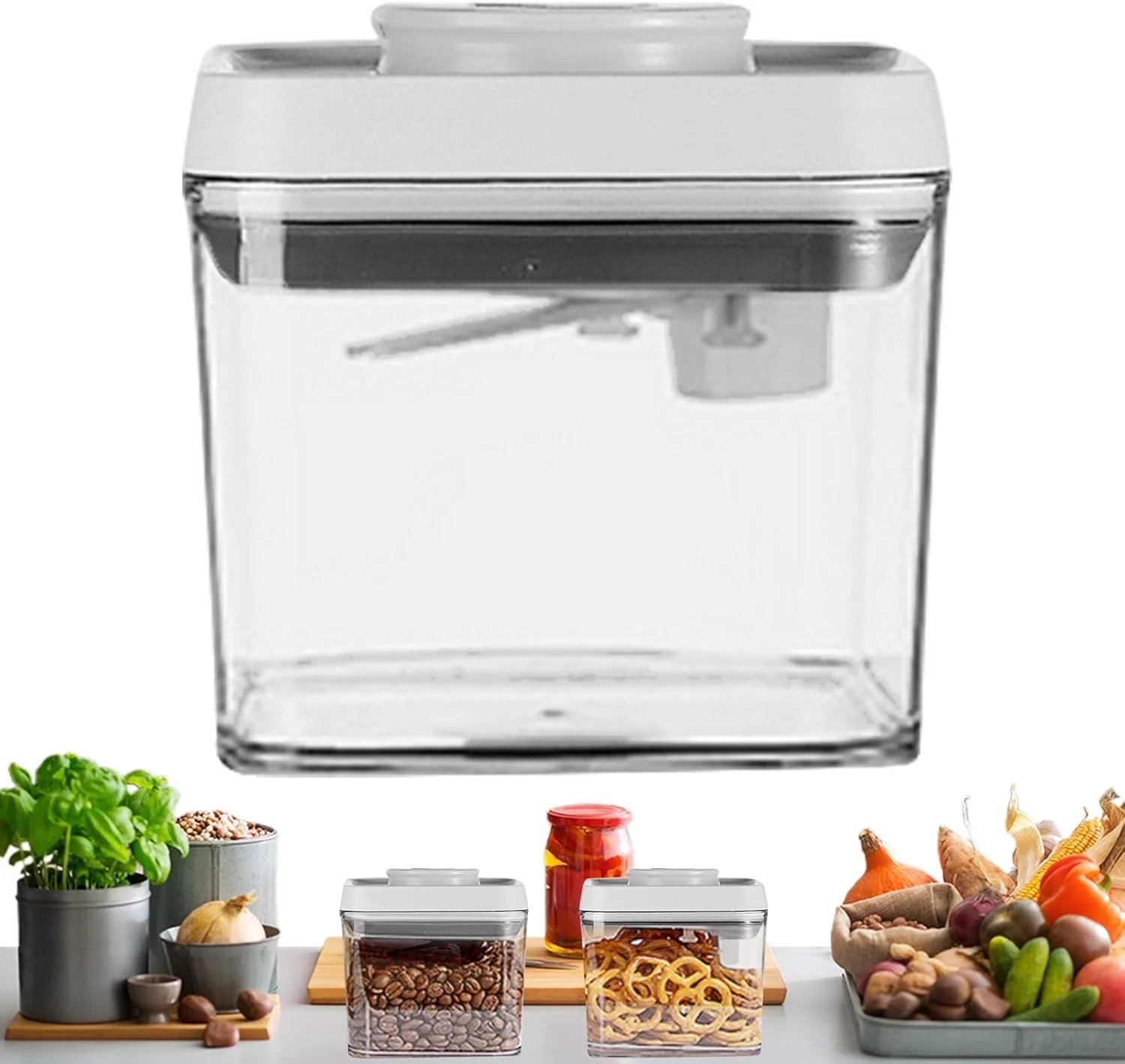 Cereal Containers with Lids | Airtight Storage Jars | Clear Stackable Sealed Jar for Rice Pet Food Home Bakers Pantry Organizers Dried Fruits Snack Seasonings Candy Loose Tea