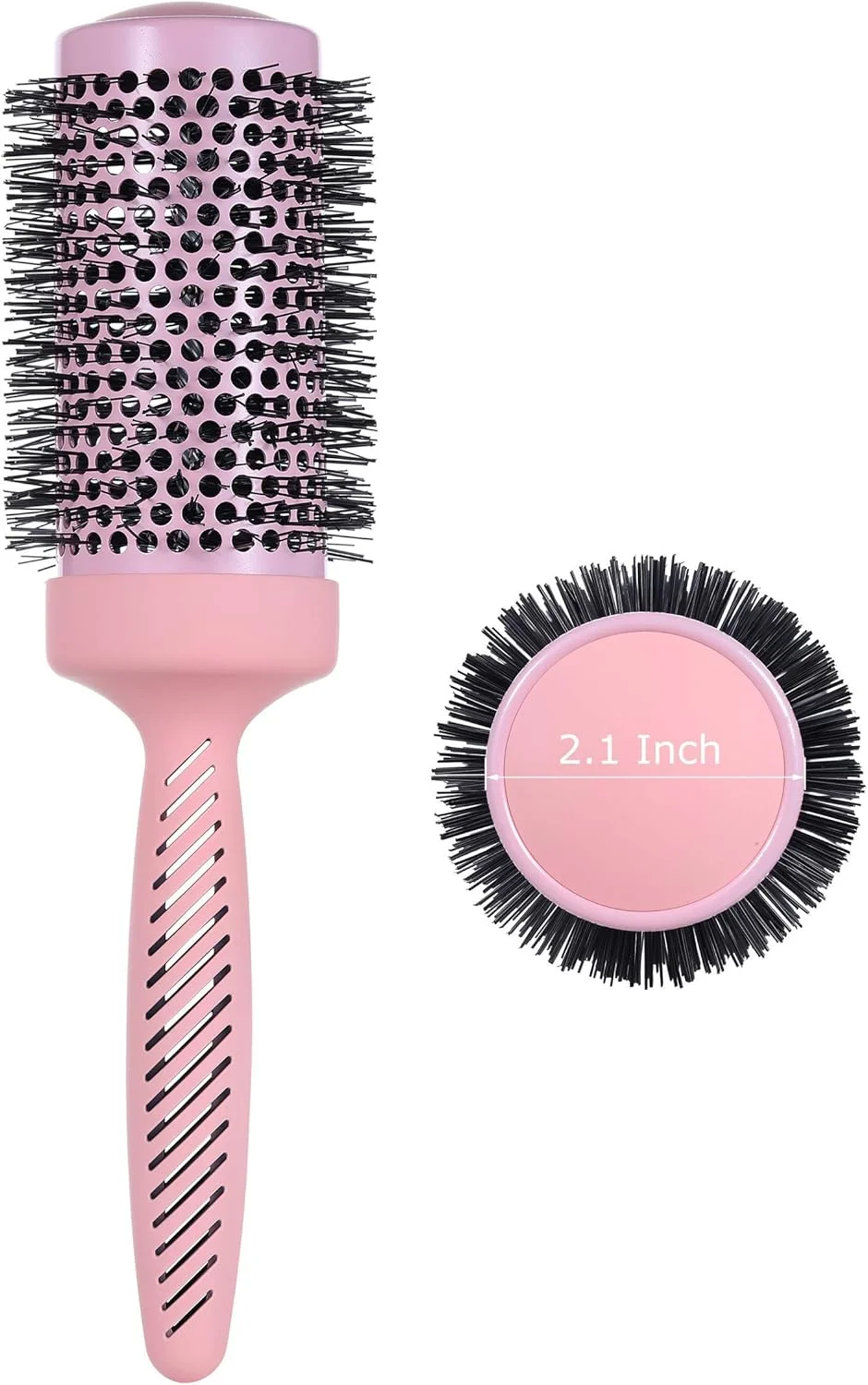 برس گرد سرامیکی بزرگ Perfehair برای خشک کردن مو، برس موی حرارتی یونی حرفه ای 2.9 اینچی برای حالت دادن، خشک کردن، فر کردن و صاف کردن موهای متوسط ​​تا بلند موج دار یا فر - صورتی