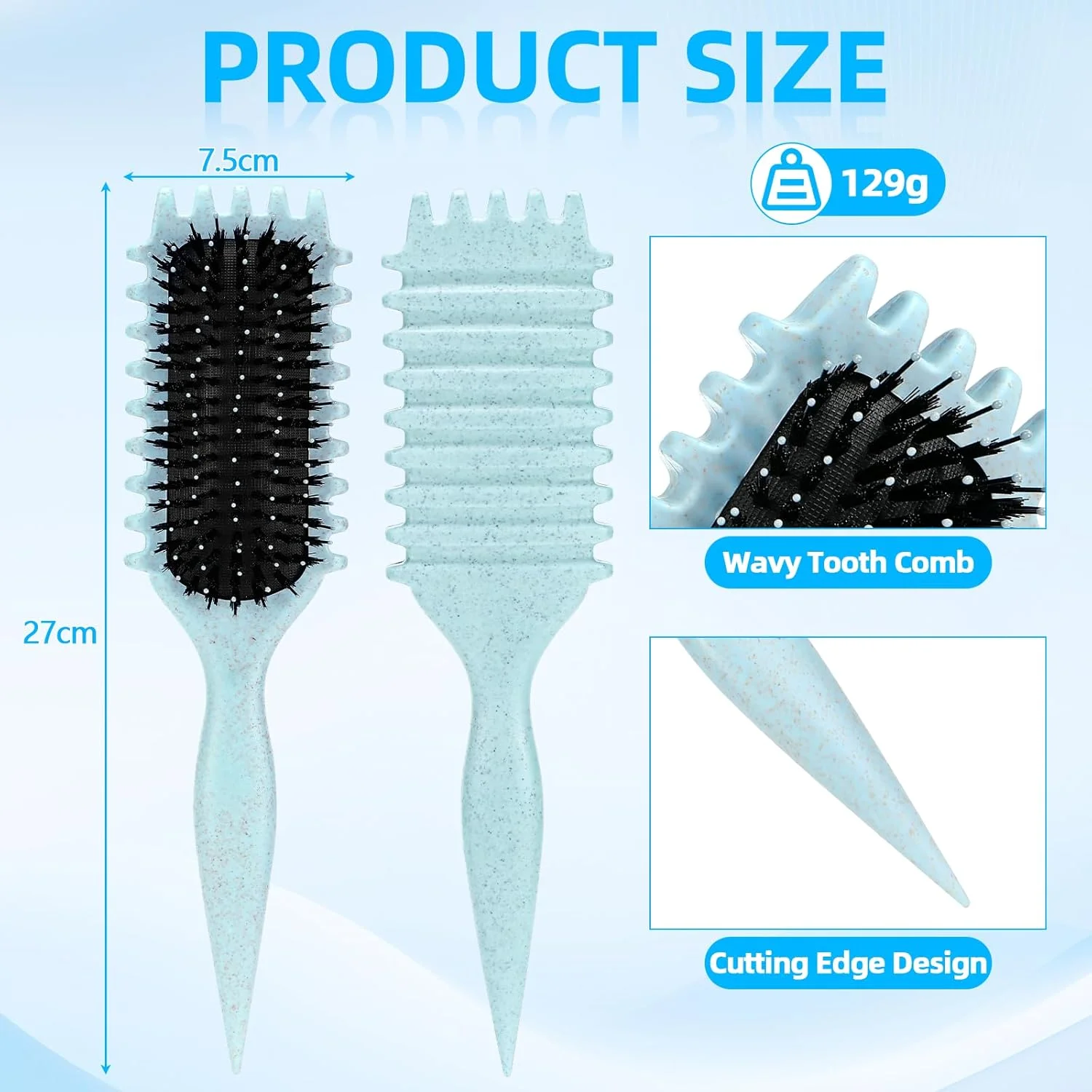 برس فر کننده مو پاولیین، برس فر کننده، برس موی فر چند منظوره، برس حالت دهنده، کاهش کشش و جدا شدن مو (آبی)