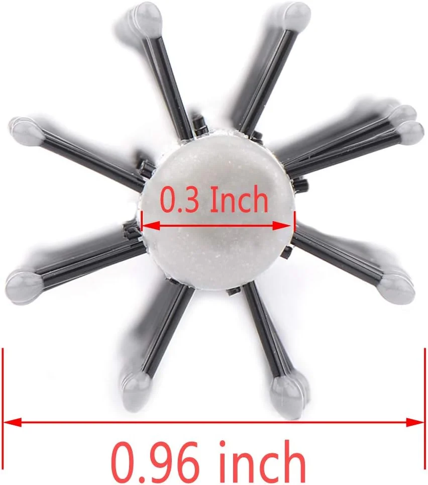 پرفهیر (خاکستری) - برس حالت دهنده موی گرد پلاستیکی کوچک با موهای نایلونی برای خشک کردن موهای کوتاه، قطر بشکه 2.5 سانتی متر