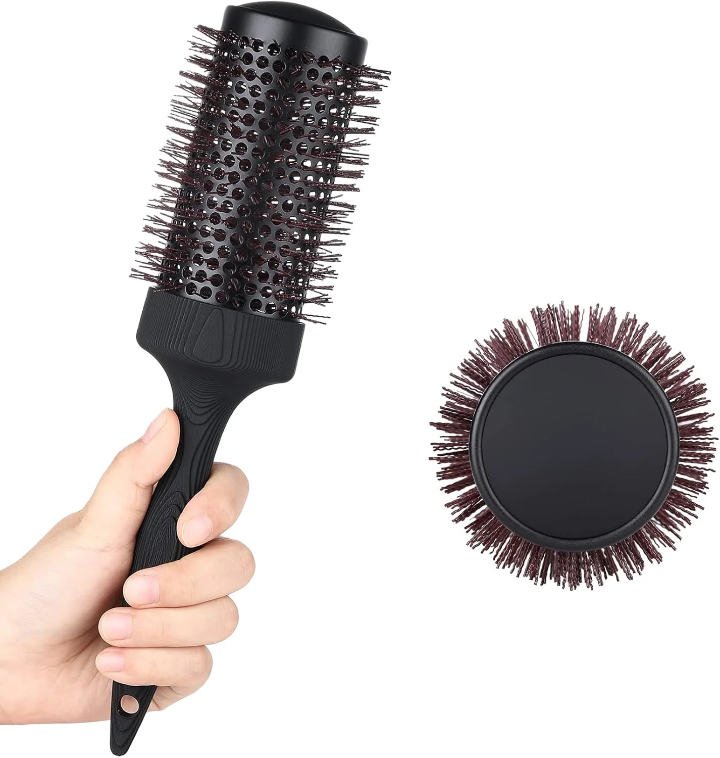 برس گرد سرامیکی بزرگ Perfehair برای خشک کردن مو، برس موی حرارتی یونی 2.9 اینچی برای حالت دادن، فر کردن، صاف کردن موهای متوسط ​​تا بلند موج دار یا فر
