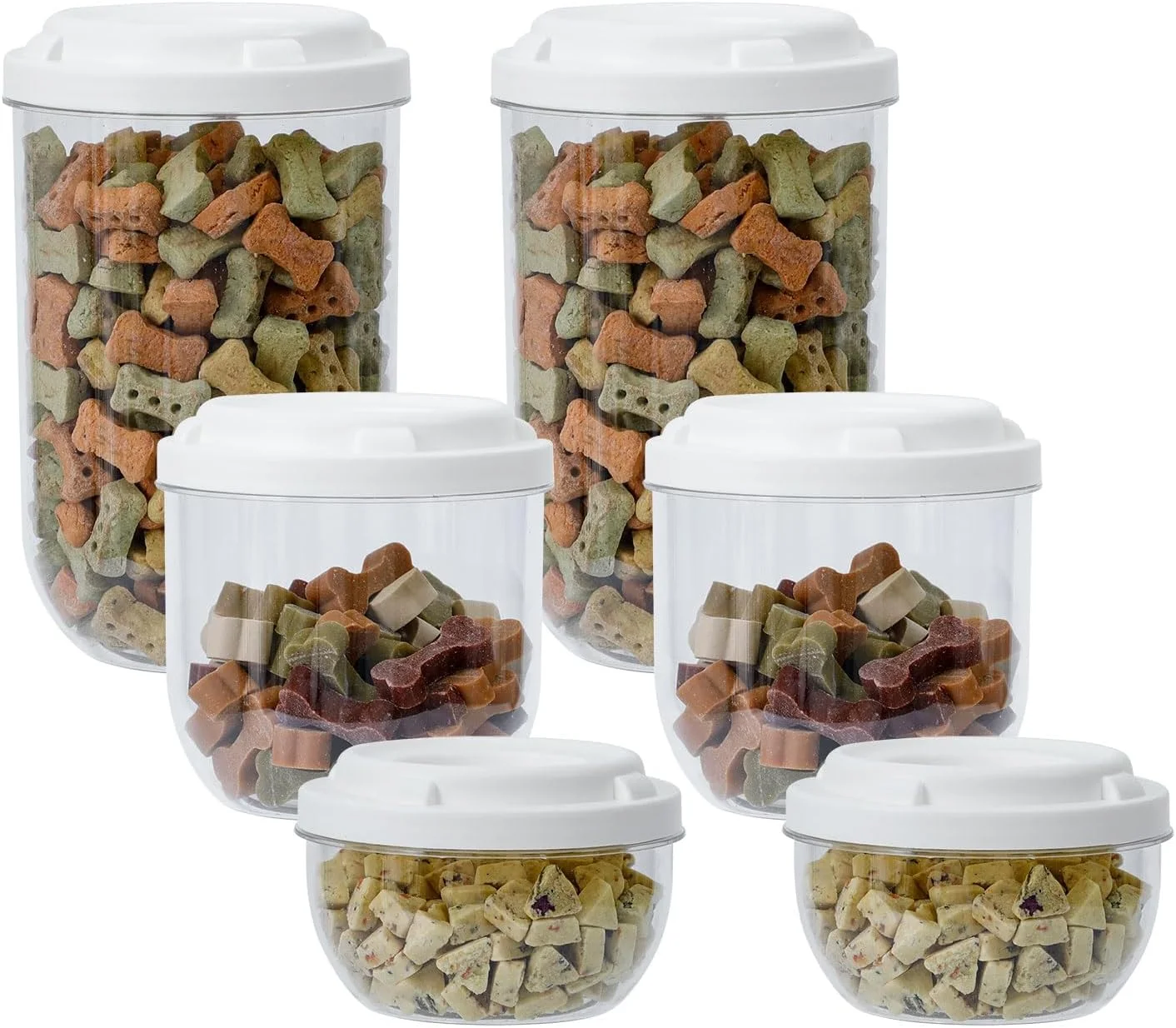 ظروف نگهداری غذای حیوانات خانگی NINEWEEN، 6 تکه، شیشه های شفاف نگهداری تشویقی سگ و گربه با درب، جعبه های قابل حمل برای نگهداری اسنک و کوکی برای آشپزخانه، کابینت، پیشخوان و انبار ظروف نگهداری غذای حیوانات خانگی NINEWEEN، 6 تکه، شیشه های شفاف نگهداری تشویقی سگ و گربه با درب، جعبه های قابل حمل برای نگهداری اسنک و کوکی برای آشپزخانه، کابینت، پیشخوان و انبار