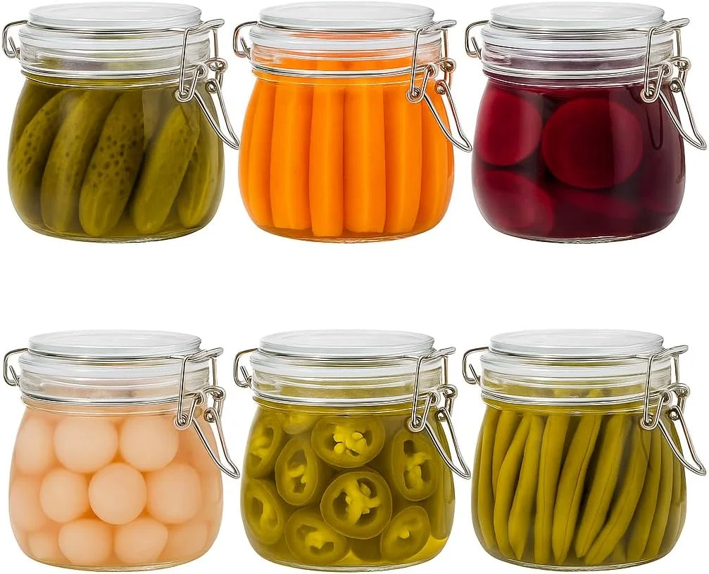 ست 6 عددی ظروف شیشه ای درب دار، ظروف بزرگ 500 میلی لیتری گرد برای نگهداری مواد غذایی - پاستا، حبوبات، جو دوسر، غلات، شکر، ظروف مخصوص نگهداری مواد غذایی در کابینت ست 6 عددی ظروف شیشه ای درب دار، ظروف بزرگ 500 میلی لیتری گرد برای نگهداری مواد غذایی - پاستا، حبوبات، جو دوسر، غلات، شکر، ظروف مخصوص نگهداری مواد غذایی در کابینت