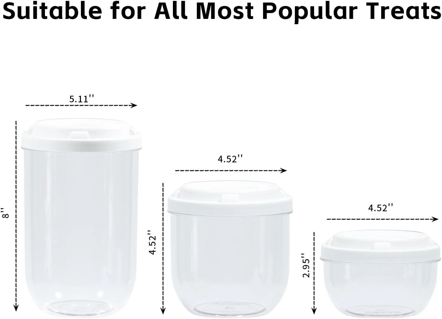 ظروف نگهداری غذای حیوانات خانگی NINEWEEN، 6 تکه، شیشه های شفاف نگهداری تشویقی سگ و گربه با درب، جعبه های قابل حمل برای نگهداری اسنک و کوکی برای آشپزخانه، کابینت، پیشخوان و انبار ظروف نگهداری غذای حیوانات خانگی NINEWEEN، 6 تکه، شیشه های شفاف نگهداری تشویقی سگ و گربه با درب، جعبه های قابل حمل برای نگهداری اسنک و کوکی برای آشپزخانه، کابینت، پیشخوان و انبار