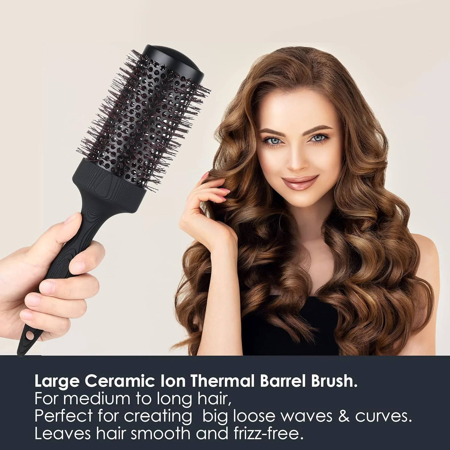برس گرد سرامیکی بزرگ Perfehair برای خشک کردن مو، برس موی حرارتی یونی 2.9 اینچی برای حالت دادن، فر کردن، صاف کردن موهای متوسط تا بلند موج دار یا فر برس گرد سرامیکی بزرگ Perfehair برای خشک کردن مو، برس موی حرارتی یونی 2.9 اینچی برای حالت دادن، فر کردن، صاف کردن موهای متوسط تا بلند موج دار یا فر