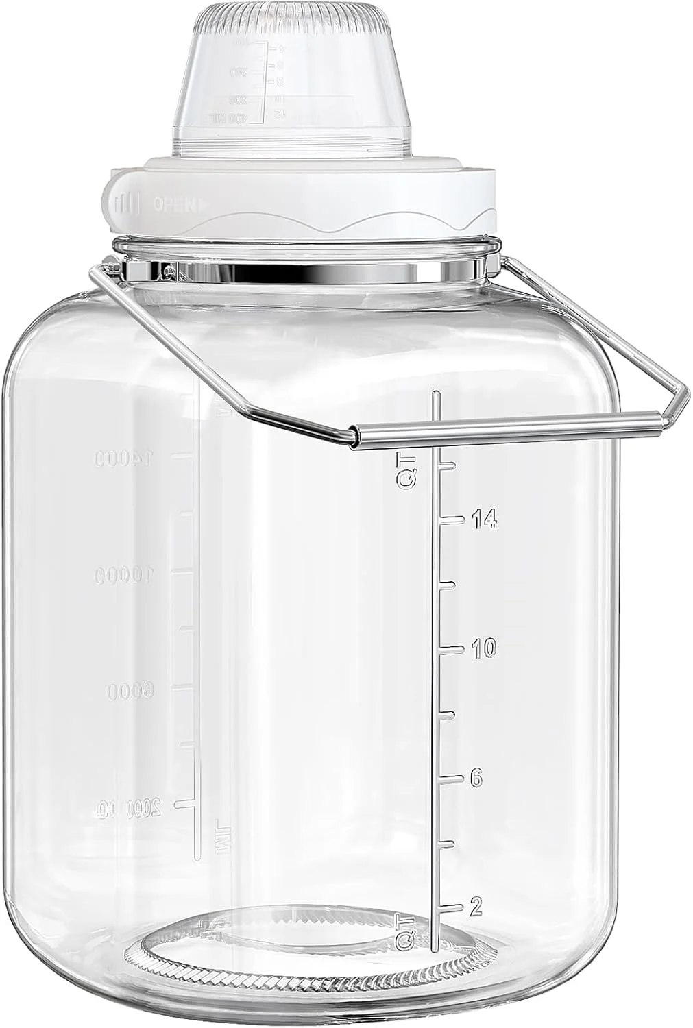 شیشه جار 5 گالن با درب محکم، شیشه مربعی دهان گشاد با دسته استیل ضد زنگ، شیشه پارچ با پیمانه برای تراریوم، نگهداری، تشویقی سگ، تهیه مِیْد شیشه جار 5 گالن با درب محکم، شیشه مربعی دهان گشاد با دسته استیل ضد زنگ، شیشه پارچ با پیمانه برای تراریوم، نگهداری، تشویقی سگ، تهیه مِیْد