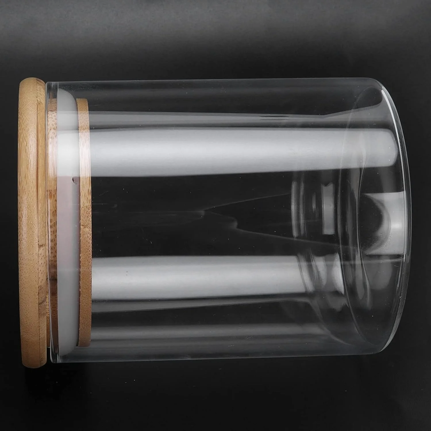 ظرف نگهداری گرد چوبی نیکو، ظرف غذای شیشه ای شفاف درب دار برای چای و قهوه آشپزخانه ظرف نگهداری گرد چوبی نیکو، ظرف غذای شیشه ای شفاف درب دار برای چای و قهوه آشپزخانه