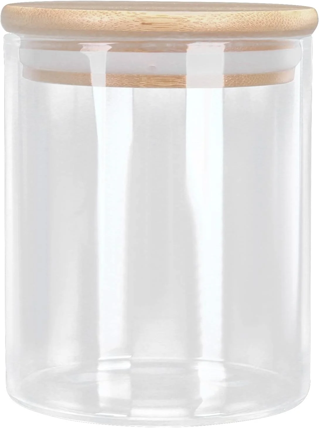 ظرف نگهداری گرد چوبی نیکو، ظرف غذای شیشه ای شفاف درب دار برای چای و قهوه آشپزخانه ظرف نگهداری گرد چوبی نیکو، ظرف غذای شیشه ای شفاف درب دار برای چای و قهوه آشپزخانه