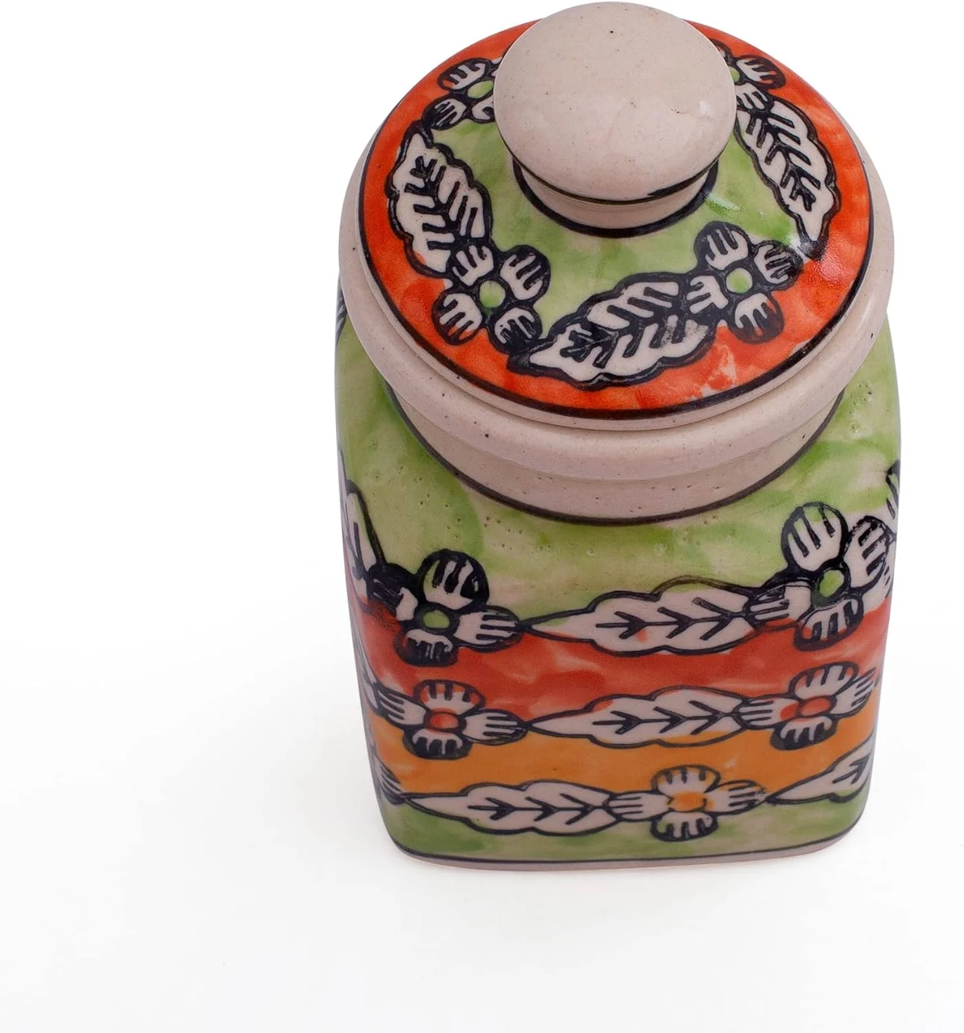 ظرف سرامیکی تزئینی با درب برای پیشخوان آشپزخانه، میز غذاخوری، لوازم جانبی منزل، چاشنی، ترشی، ادویه، قهوه، چای، قوطی شکر، نمک، گیاهان، نگهدارنده ظروف نگهداری مواد غذایی، دست ساز