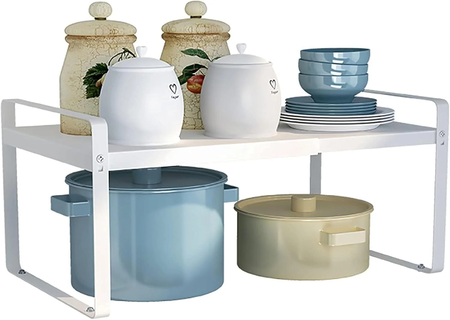 قفسه سازمان دهنده رومیزی قابل گسترش DOOKOO، قفسه آشپزخانه چند منظوره متحرک، قفسه ادویه، قفسه کابینت، قفسه انباری زیر سینک (سفید) قفسه سازمان دهنده رومیزی قابل گسترش DOOKOO، قفسه آشپزخانه چند منظوره متحرک، قفسه ادویه، قفسه کابینت، قفسه انباری زیر سینک (سفید)