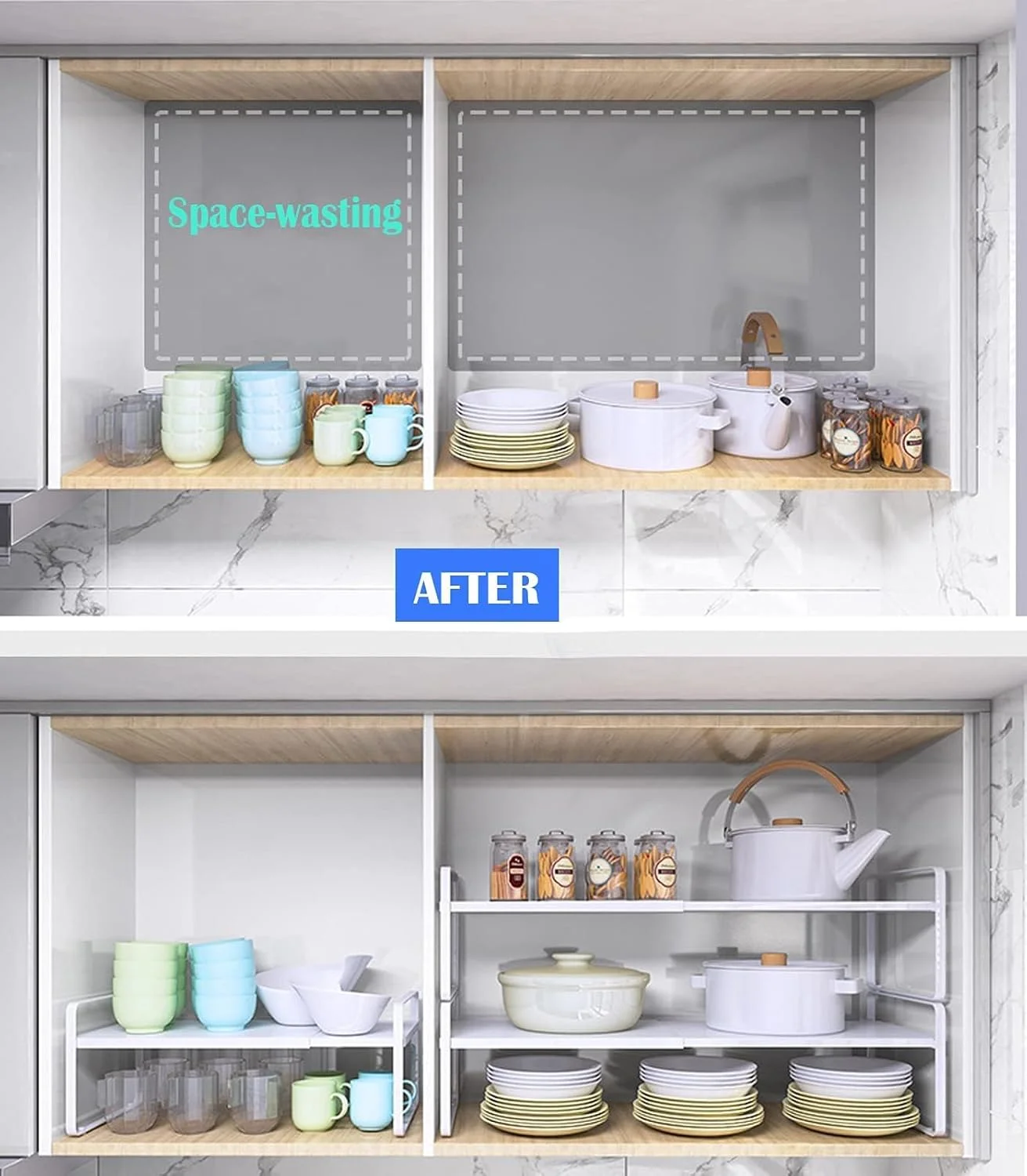 قفسه سازمان دهنده رومیزی قابل گسترش DOOKOO، قفسه آشپزخانه چند منظوره متحرک، قفسه ادویه، قفسه کابینت، قفسه انباری زیر سینک (سفید) قفسه سازمان دهنده رومیزی قابل گسترش DOOKOO، قفسه آشپزخانه چند منظوره متحرک، قفسه ادویه، قفسه کابینت، قفسه انباری زیر سینک (سفید)