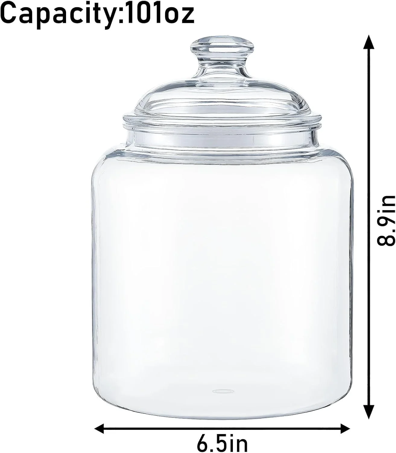 ظرف کوکی آکریلیک درب دار Dayaanee، ظرف نگهداری مواد غذایی ایده آل، قوطی انباری، قوطی های تزئینی با درب برای آشپزخانه، خانه، حمام، دکوراسیون عروسی، 3000 میلی لیتر