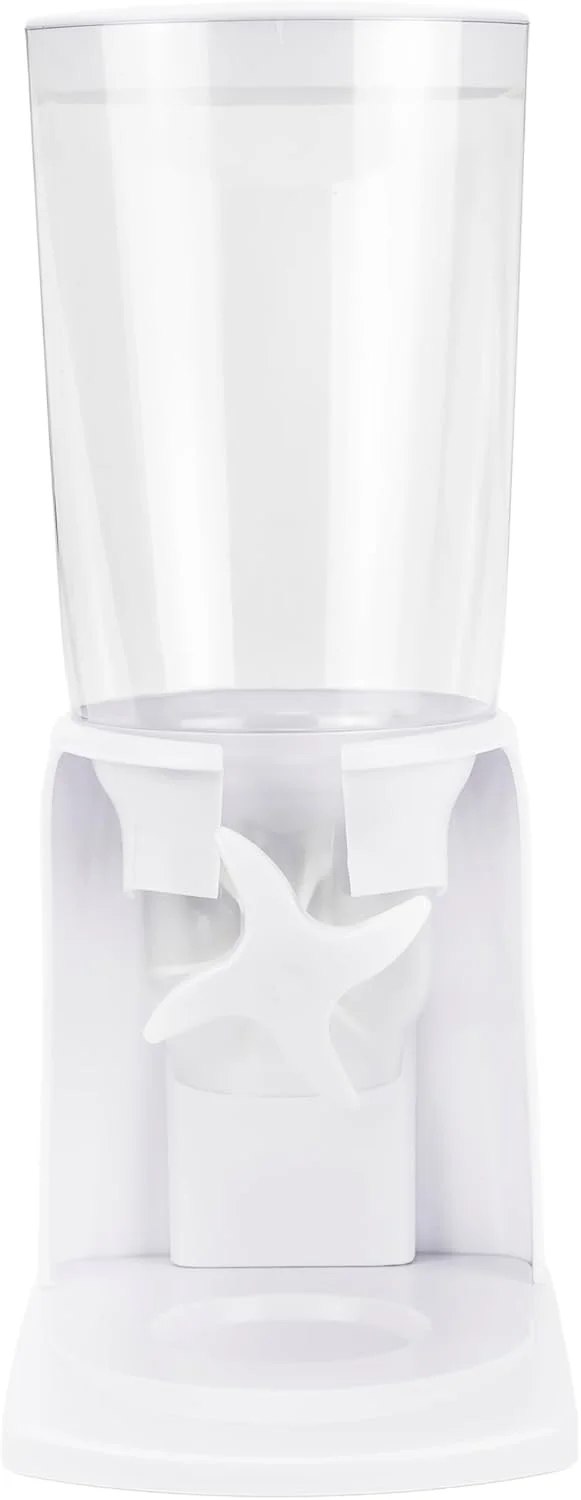 ظرف نگهداری غلات برای مواد غذایی خشک، حبوبات، آبنبات و تنقلات - ظرفیت بزرگ - قابل نصب روی دیوار یا روی میز برای آشپزخانه و انبار - سفید