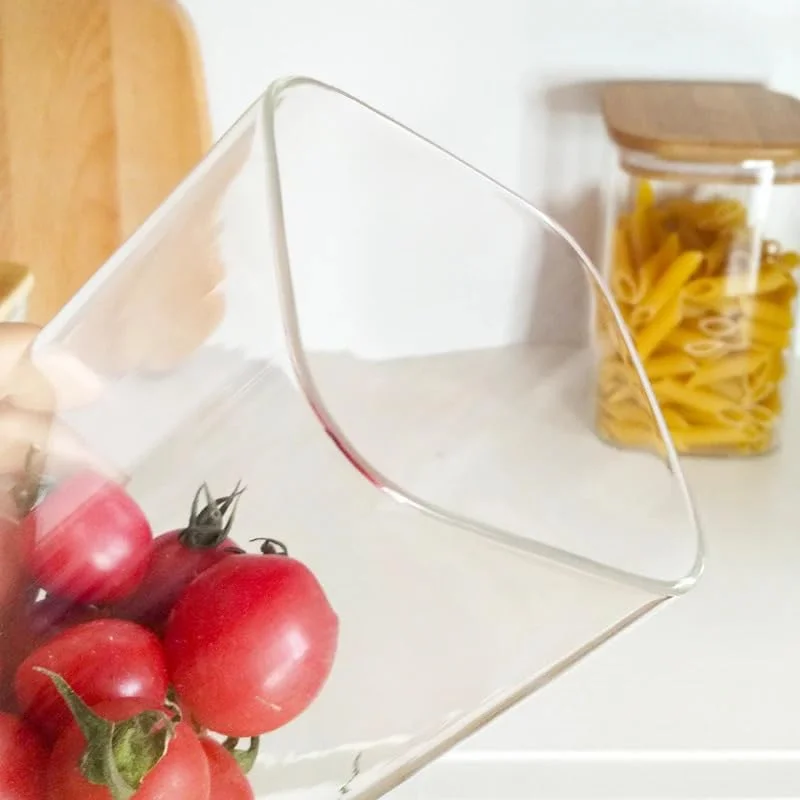 ست 3 تایی ظروف شیشه ای مربع شکل Cuisine Art با درب چوبی بامبو - ظروف شیشه ای بوروسیلیکات شفاف و ضد هوا، برای نگهداری مواد غذایی، غلات، دانه های قهوه، چای 650+1020+1300 میلی لیتر ست 3 تایی ظروف شیشه ای مربع شکل Cuisine Art با درب چوبی بامبو - ظروف شیشه ای بوروسیلیکات شفاف و ضد هوا، برای نگهداری مواد غذایی، غلات، دانه های قهوه، چای 650+1020+1300 میلی لیتر