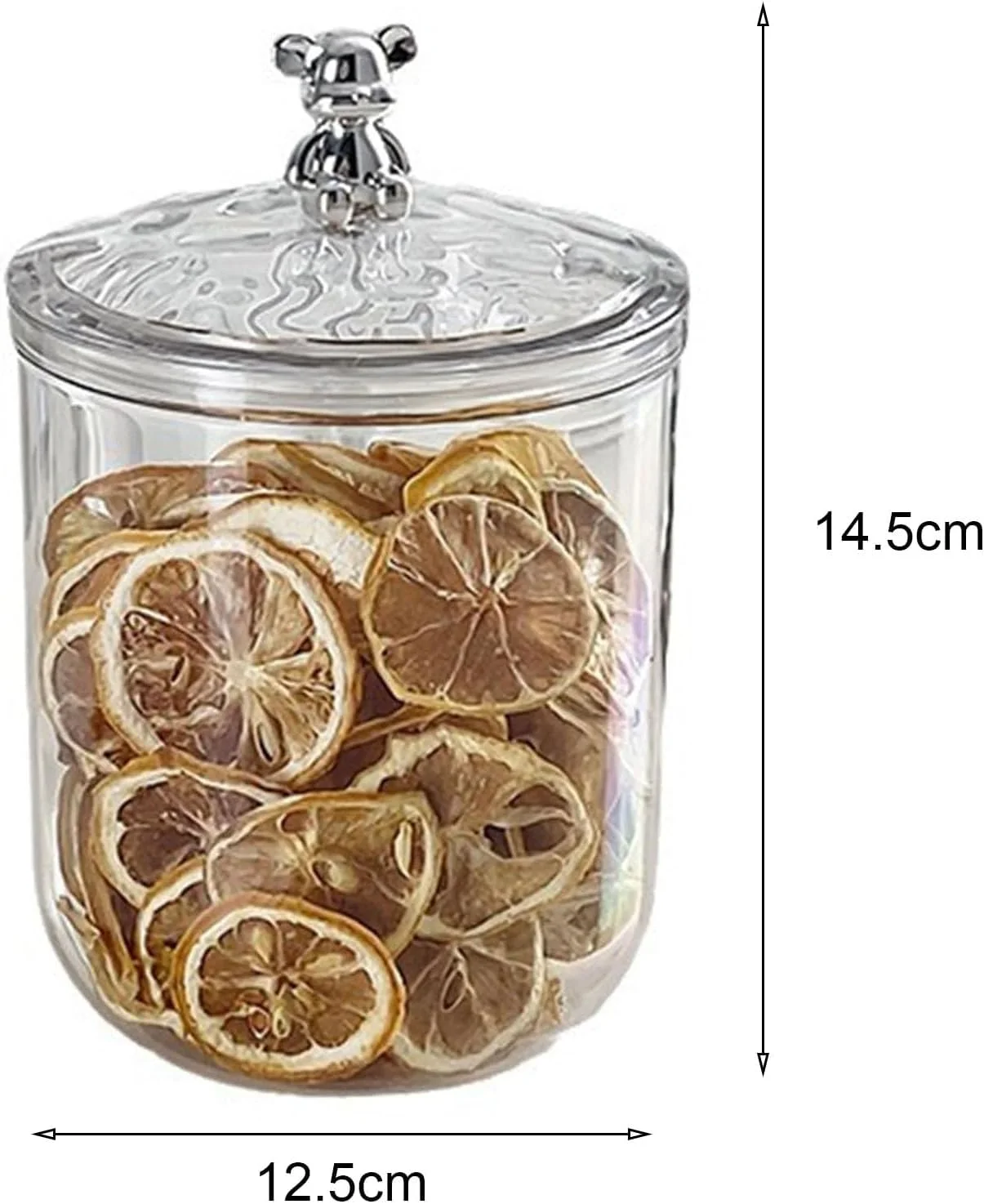 ظرف شیشه ای، ظرف قهوه، ظرف آبنبات با درب، ظرف نگهداری شیشه ای، ظرف کوکی شیشه ای، مخزن مهر و موم شده با نفوذپذیری بالا با طرح موج آب، برای نگهداری میوه خشک، چای گل چند دانه ای 1400 میلی لیتر