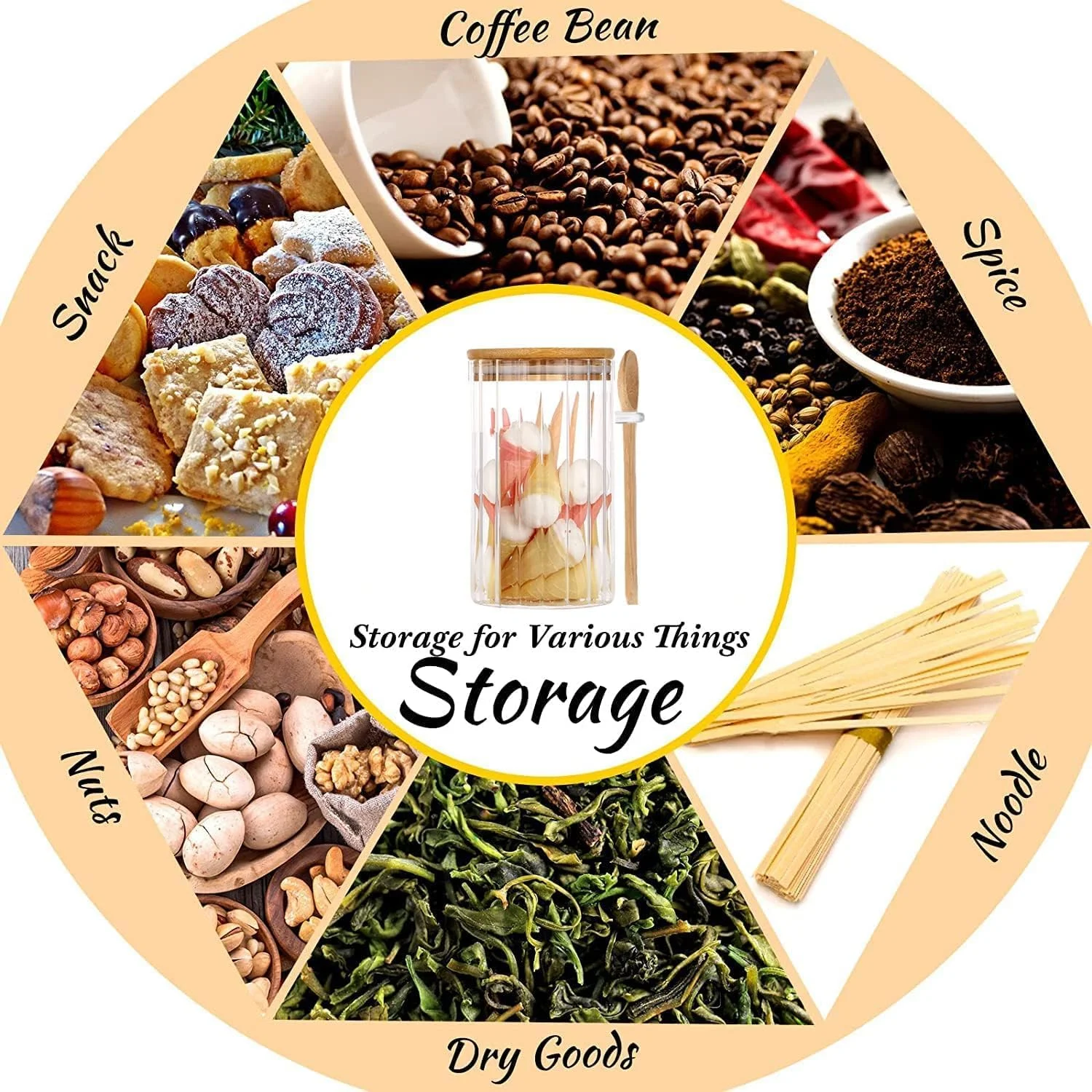 ظروف شیشه ای برای مواد غذایی، ظرف نگهداری قهوه با درب بامبو هواگیر، ظروف جو دوسر یک شبه 2 عددی، ظروف نگهداری مواد غذایی برای دانه های قهوه، آرد، شکر، کلوچه، پاستا، آجیل (750 میلی لیتر)