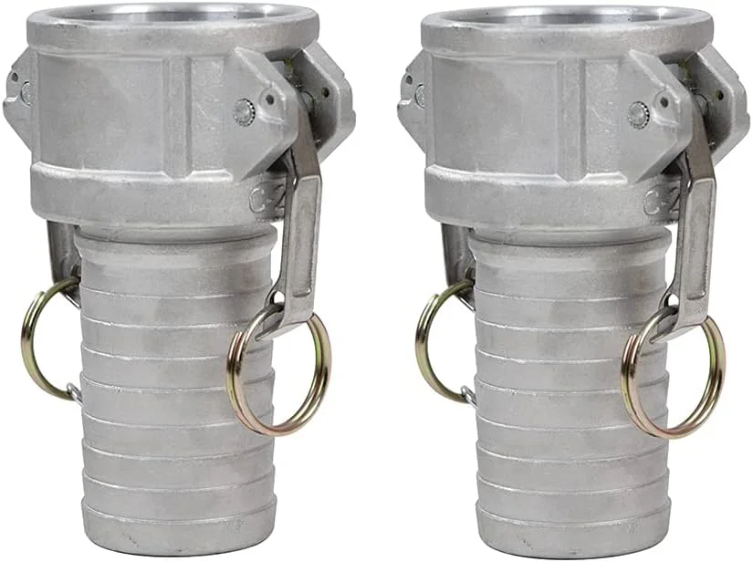 کوپلینگ قفل کم 2 اینچی آلومینیومی quafwia (قسمت C)، کوپلینگ شیلنگ تخلیه تخت کم و شیار قسمت C کوپلینگ مادگی 2 اینچی x دنباله شیلنگ چند دندانه 2 اینچی با واشر کوپلینگ کم لاک در داخل.