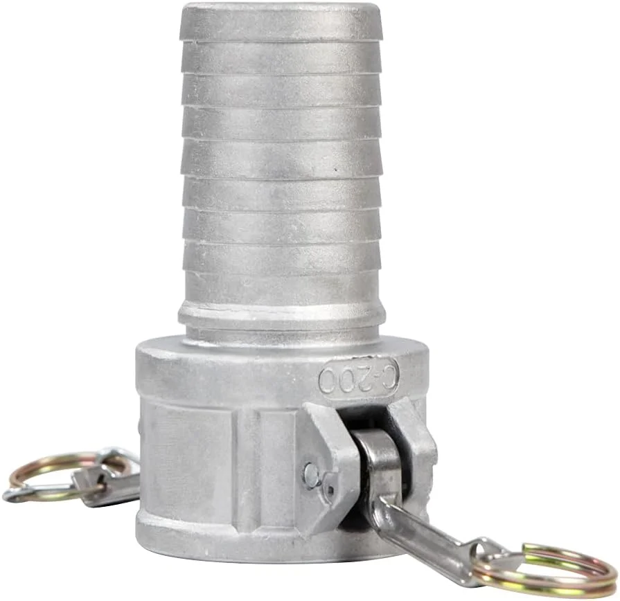 کوپلینگ قفل کم 2 اینچی آلومینیومی quafwia (قسمت C)، کوپلینگ شیلنگ تخلیه تخت کم و شیار قسمت C کوپلینگ مادگی 2 اینچی x دنباله شیلنگ چند دندانه 2 اینچی با واشر کوپلینگ کم لاک در داخل.