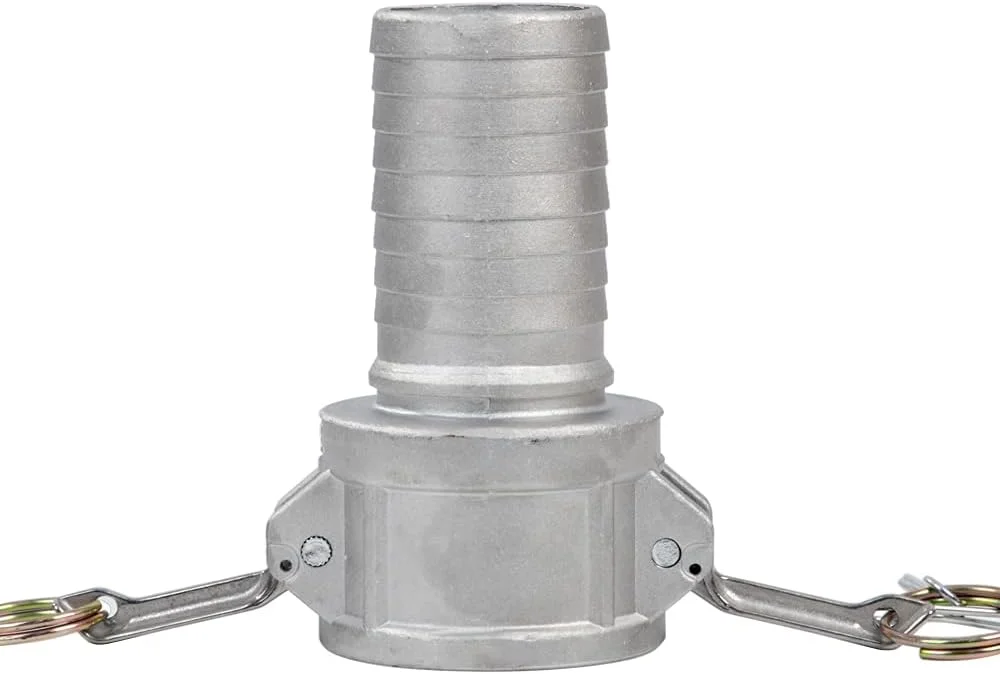 کوپلینگ قفل کم 2 اینچی آلومینیومی quafwia (قسمت C)، کوپلینگ شیلنگ تخلیه تخت کم و شیار قسمت C کوپلینگ مادگی 2 اینچی x دنباله شیلنگ چند دندانه 2 اینچی با واشر کوپلینگ کم لاک در داخل.