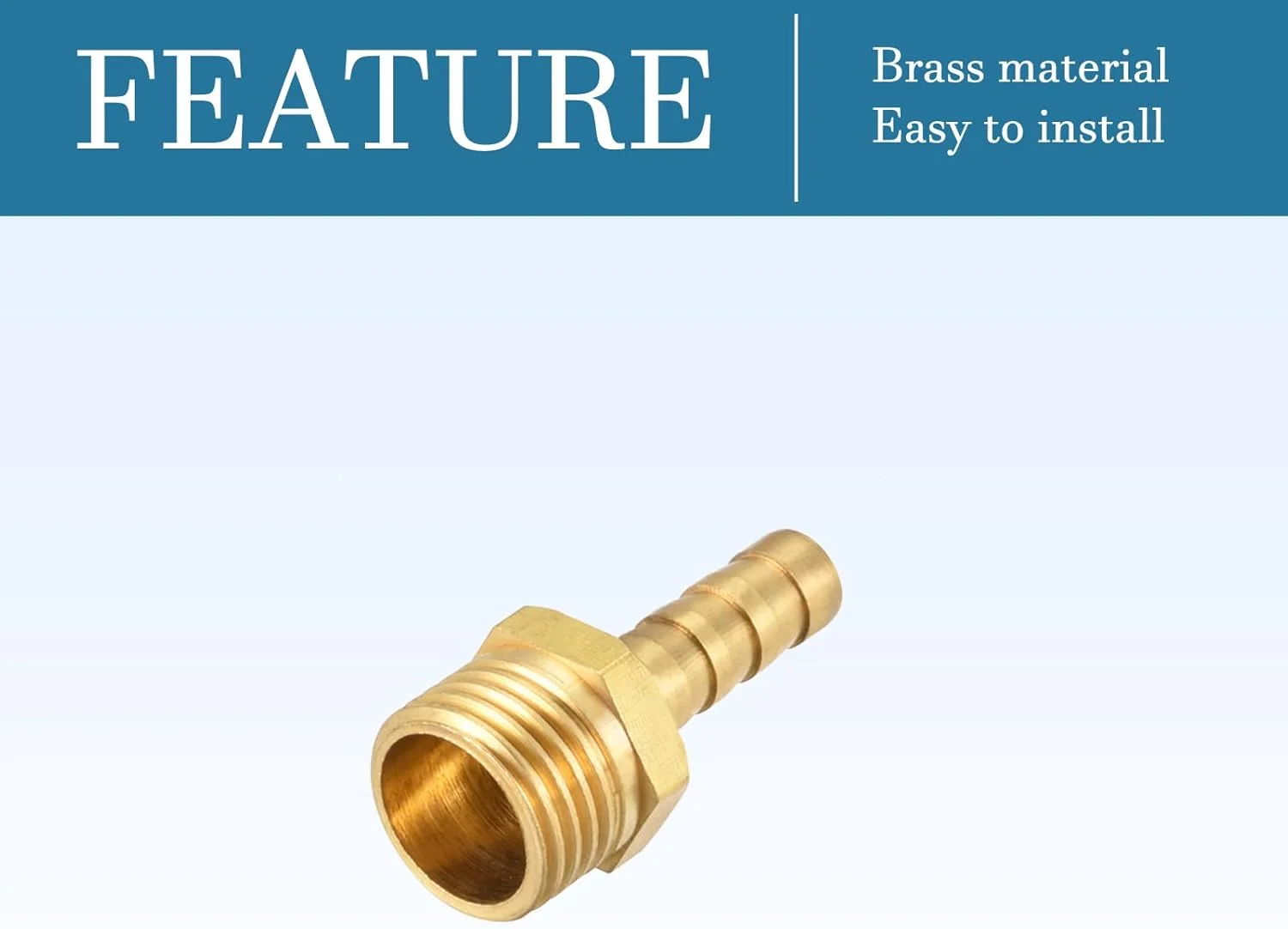 اتصال شیلنگ مستقیم برنجی QUARKZMAN، 6 میلی متر ریش به G1/4 نر، مناسب برای شیلنگ های پنوماتیک هوا، آب و سوخت، طلایی، بسته 5 عددی