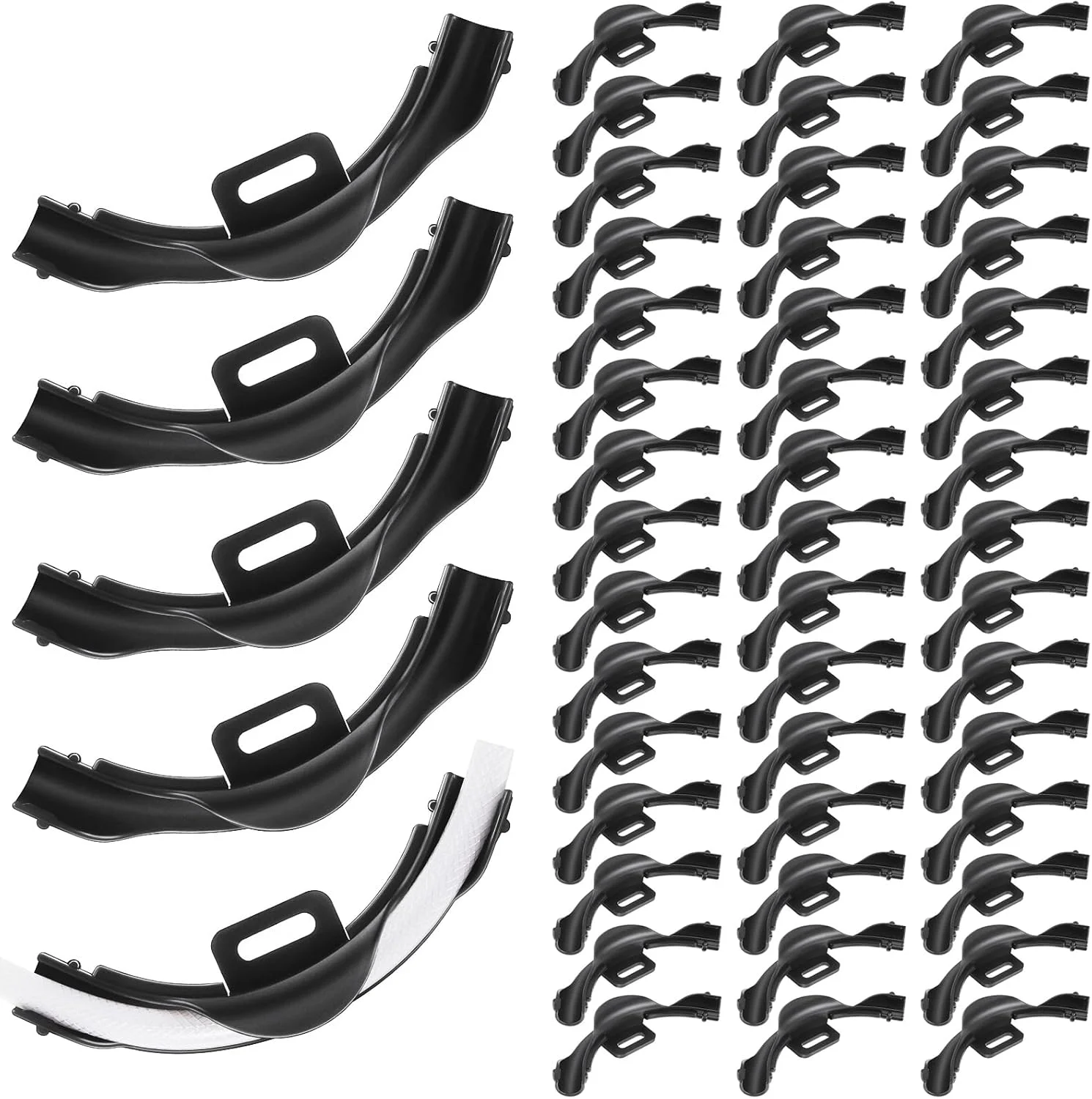 زانویی 90 درجه پوش گلاسی Pex سایز 3/8 اینچ - 1/2 اینچ، نگهدارنده خم لوله پلاستیکی، اتصالات Pex مشکی، بست لوله، نگهدارنده لوله 1/2 اینچ (50 عدد)