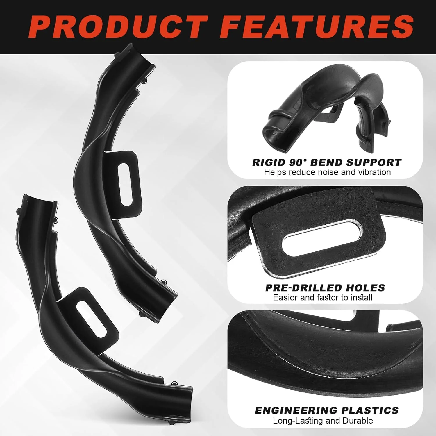 زانویی 90 درجه پوش گلاسی Pex سایز 3/8 اینچ - 1/2 اینچ، نگهدارنده خم لوله پلاستیکی، اتصالات Pex مشکی، بست لوله، نگهدارنده لوله 1/2 اینچ (50 عدد)