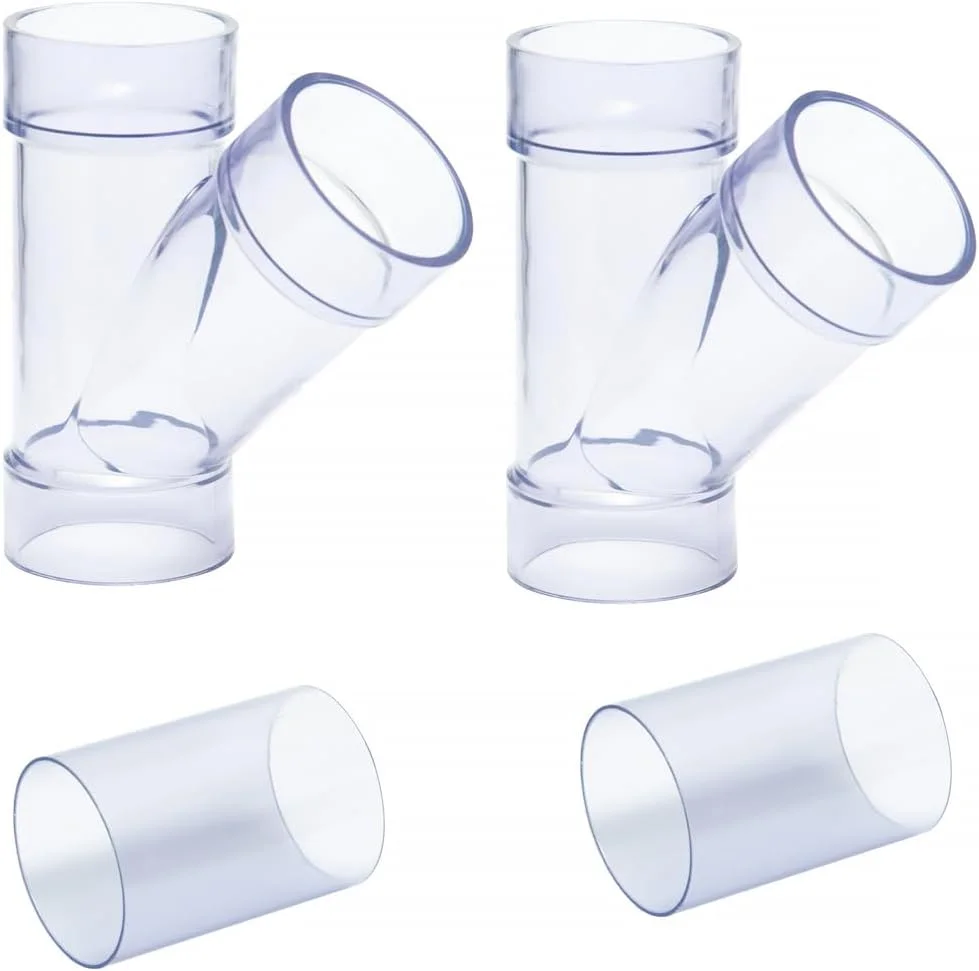 اتصال Y شکل POWERTEC 70320-P2V با قطر داخلی 2-1/2 اینچ برای لوله های قطر خارجی یا اتصالات قطر خارجی، به همراه اتصال برای اتصال شلنگ گرد و غبار، 2 عدد