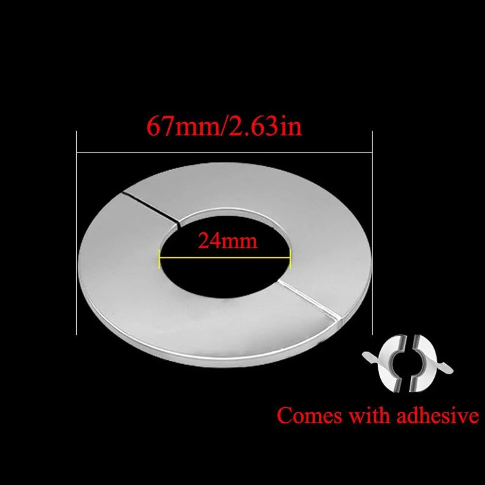 PZRT دو عدد فلنج دیواری شکاف دار، صفحه محافظ استیل ضد زنگ گرد روکش لوله آب نصب شده روی دیوار، لوازم جانبی برای لوله با قطر 22 میلی متر