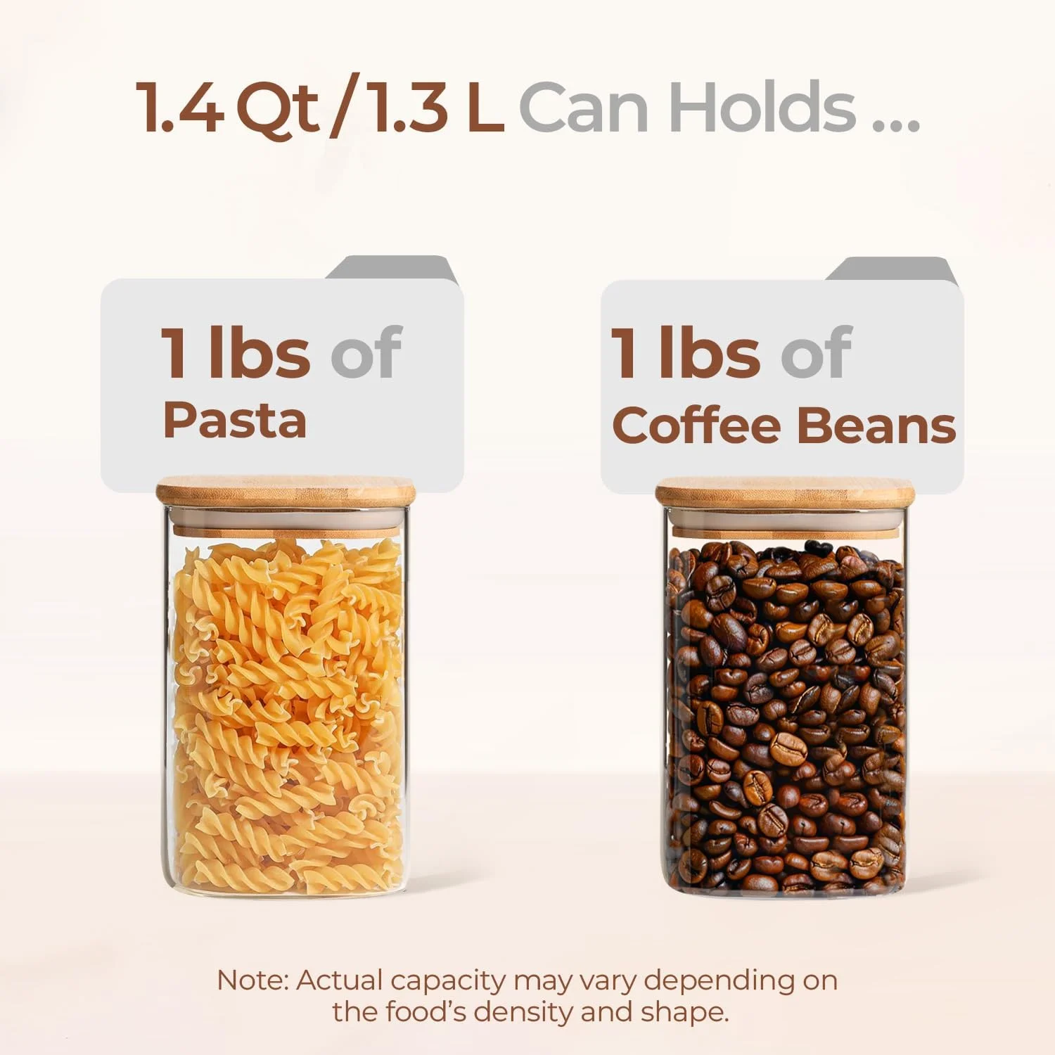 ظروف نگهداری شیشه ای ComSaf با درب، ظروف شیشه ای با درب، ظرف نگهداری مواد غذایی شفاف، ست 3 عددی قوطی مربعی، سازمان دهنده و نگهداری مواد غذایی برای آرد، جو دوسر، پاستا، چای، کلوچه، دانه قهوه