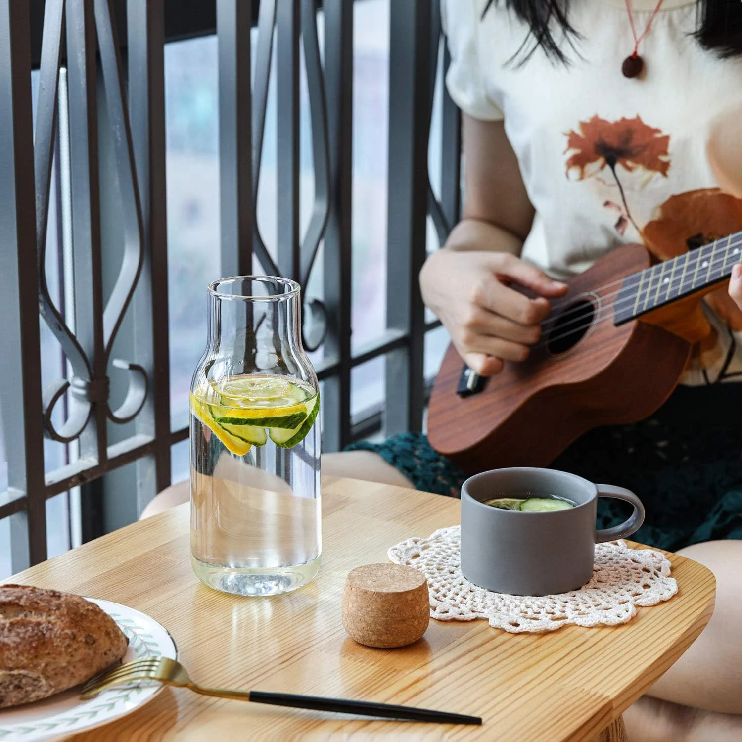 ست 3 عددی ظرف نگهداری مواد غذایی شیشه ای ComSaf با درب چوب پنبه ای (700 میلی لیتر)، ظرف شیشه ای شفاف با درب چوب پنبه ای گرد برای نگهداری چای، قهوه، شکر، آرد و ادویه جات در آشپزخانه