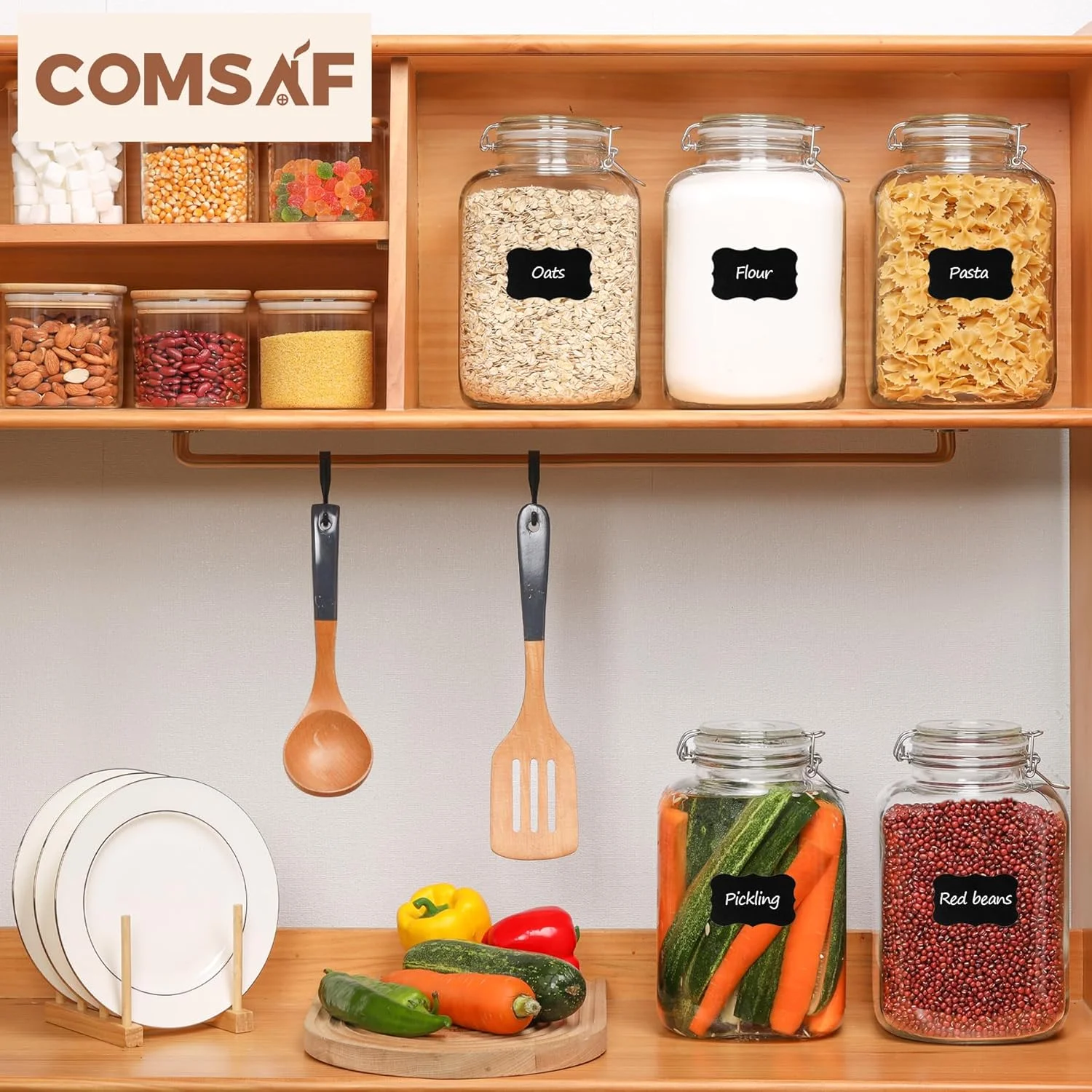 ظرف شیشه ای 4.5 لیتری ComSaf با درب، ظروف نگهداری آرد و شکر، ظروف نگهداری غلات، ظروف شیشه ای با درب محکم، ظروف بزرگ درب دار برای تخم مرغ ترشی، گیاهان دارویی، ست 2 عددی ظرف شیشه ای 4.5 لیتری ComSaf با درب، ظروف نگهداری آرد و شکر، ظروف نگهداری غلات، ظروف شیشه ای با درب محکم، ظروف بزرگ درب دار برای تخم مرغ ترشی، گیاهان دارویی، ست 2 عددی