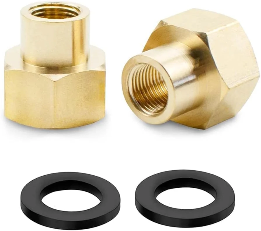 دو عدد اتصال کاهنده برنجی، رزوه ماده 1/4 اینچ به 1/2 اینچ BSP، اتصال کاهنده برنجی برای تبدیل اتصال لوله