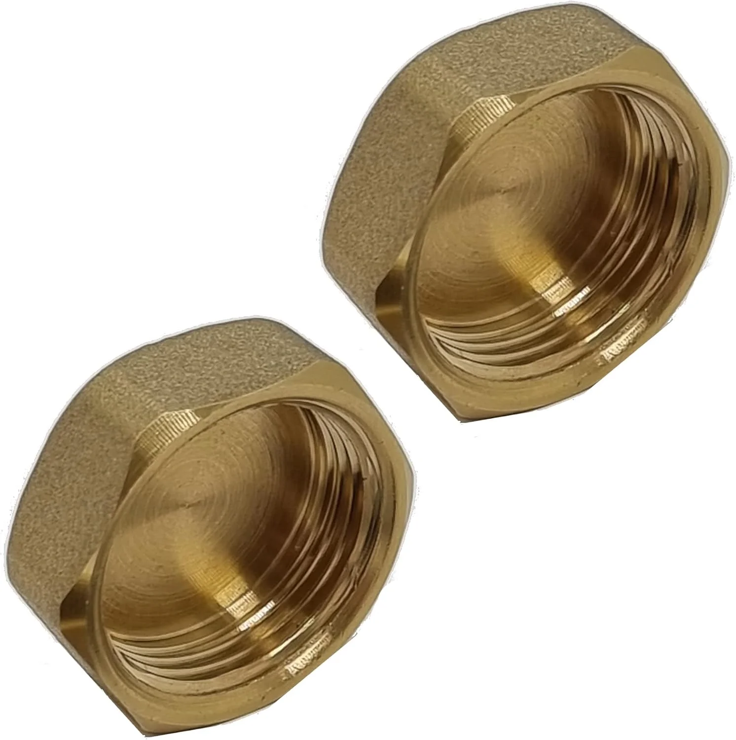 درپوش کورکننده اتصالات 15 میلی متری Pipestation® با رزوه مادگی 1/2 اینچ - بسته 2 عددی | اتصالات لوله کشی فشاری | درپوش های مهره ای کورکننده برنجی شش گوش | درپوش مسدود کننده 1/2 اینچی | درپوش های اتصالات برنجی | درپوش اتصالات لوله