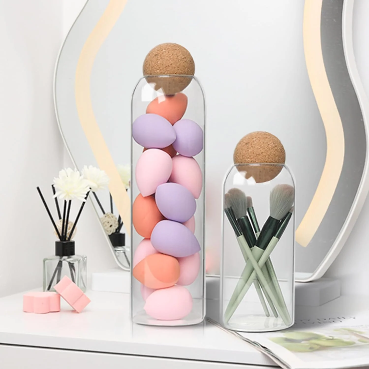 ظرف نگهداری شیشه ای ComSaf با توپ چوب پنبه ای، ظرف بلند شفاف اسپاگتی، نگهداری پاستا، شیشه های درب دار چوب پنبه ای برای نگهداری مواد غذایی در آشپزخانه، جا پنبه و گوش پاک کن داروخانه حمام ظرف نگهداری شیشه ای ComSaf با توپ چوب پنبه ای، ظرف بلند شفاف اسپاگتی، نگهداری پاستا، شیشه های درب دار چوب پنبه ای برای نگهداری مواد غذایی در آشپزخانه، جا پنبه و گوش پاک کن داروخانه حمام