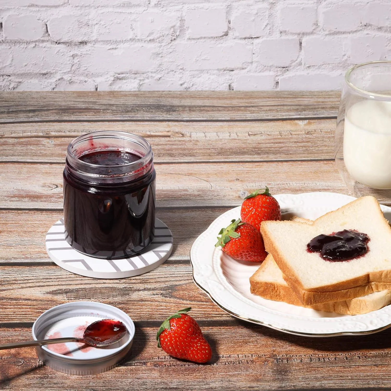 شیشه های مربا ComSaf با درب های فلزی معمولی (250 میلی لیتر)، شیشه های شفاف و دهان گشاد برای ادویه جات، عسل، مربا، ژله، ست 12 عددی