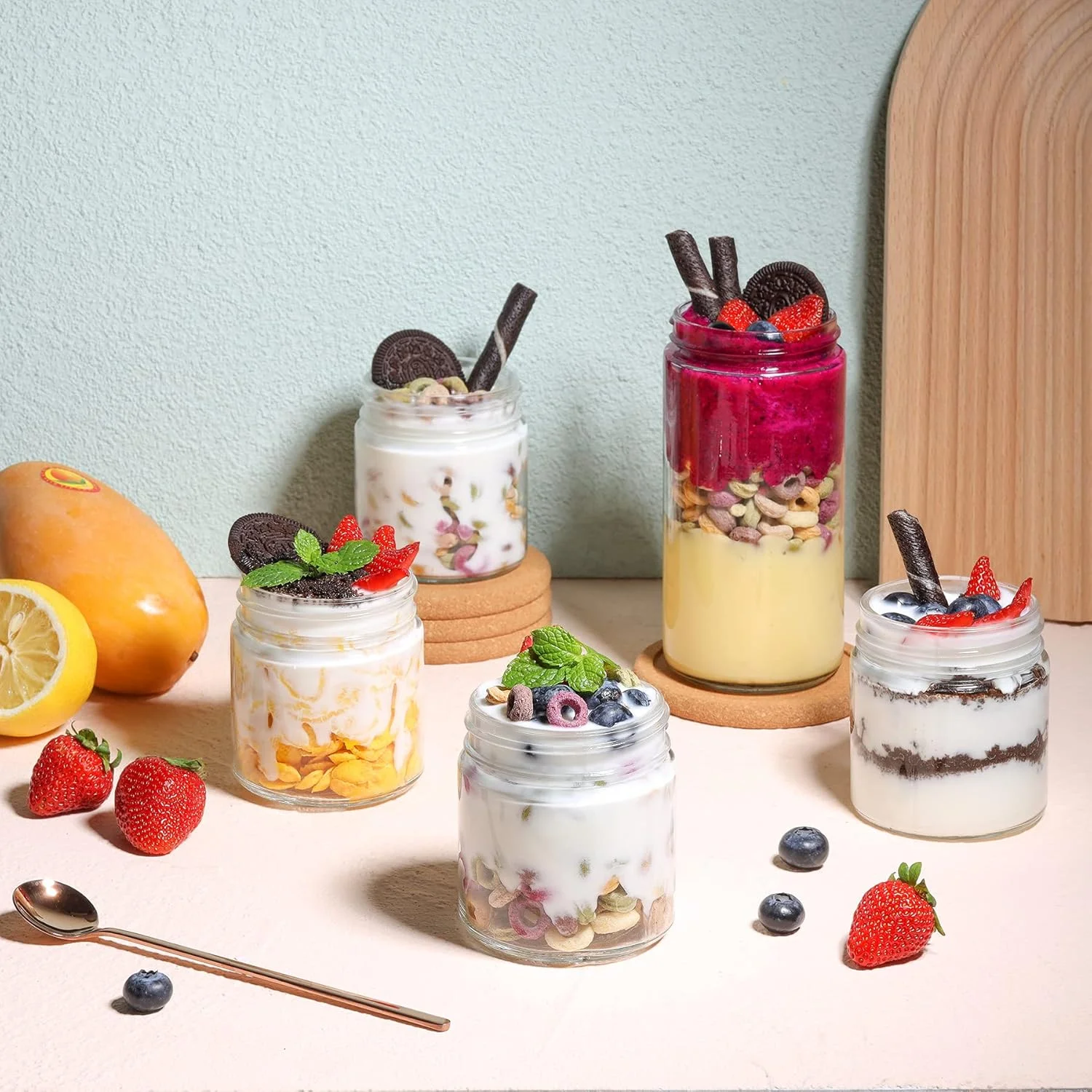 شیشه های مربا ComSaf با درب های فلزی معمولی (250 میلی لیتر)، شیشه های شفاف و دهان گشاد برای ادویه جات، عسل، مربا، ژله، ست 12 عددی