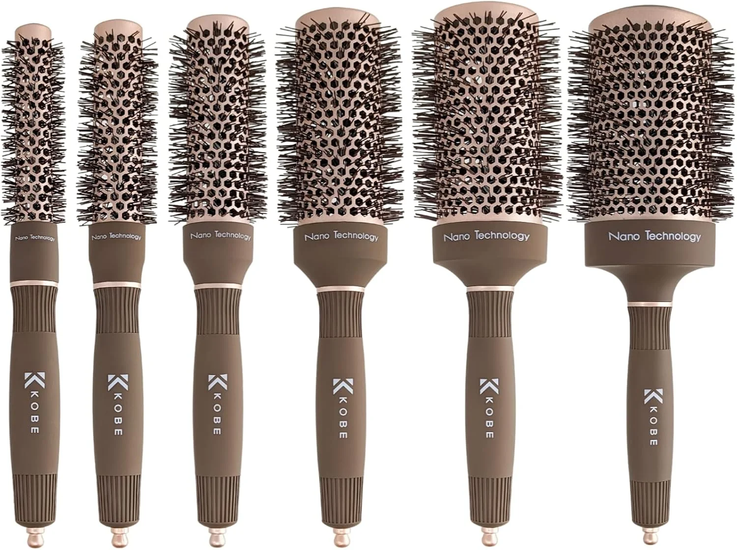 Kobe Professional Heat-Retaining Ceramic & Ionic Round Hair Brush for Blow Drying -With Nanotechnology-Barrel Brush Set of 6 Blow Dry Hair Brush,Curling Brush - For Styling, Straightening & Detangling Kobe Professional Heat-Retaining Ceramic & Ionic Round Hair Brush for Blow Drying -With Nanotechnology-Barrel Brush Set of 6 Blow Dry Hair Brush,Curling Brush - For Styling, Straightening & Detangling