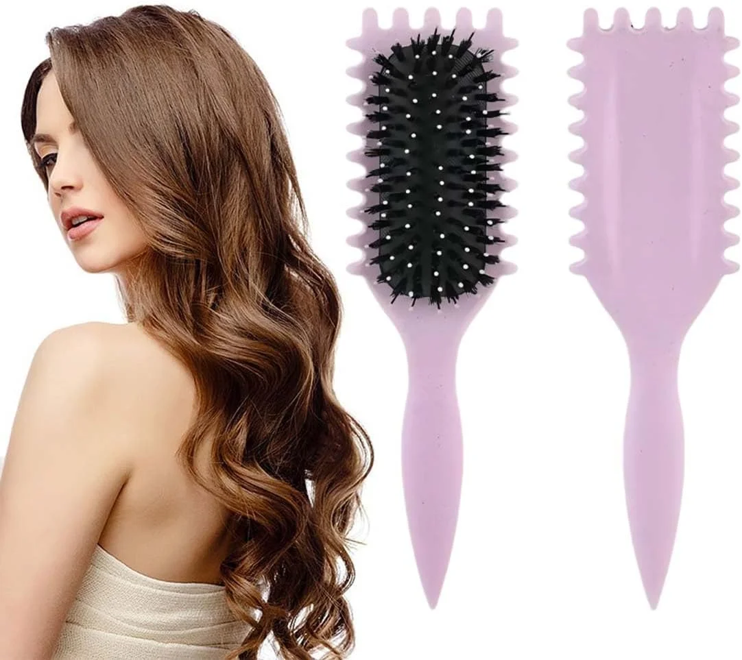 KIRZAX Curling Brush, Curl Brush Curls with Prongs, Define Styling Brush for Combing and Shaping, Curly Hair Brush, Curl Styling Brush, for Defined Trendy Curls, for Women and Men KIRZAX Curling Brush, Curl Brush Curls with Prongs, Define Styling Brush for Combing and Shaping, Curly Hair Brush, Curl Styling Brush, for Defined Trendy Curls, for Women and Men