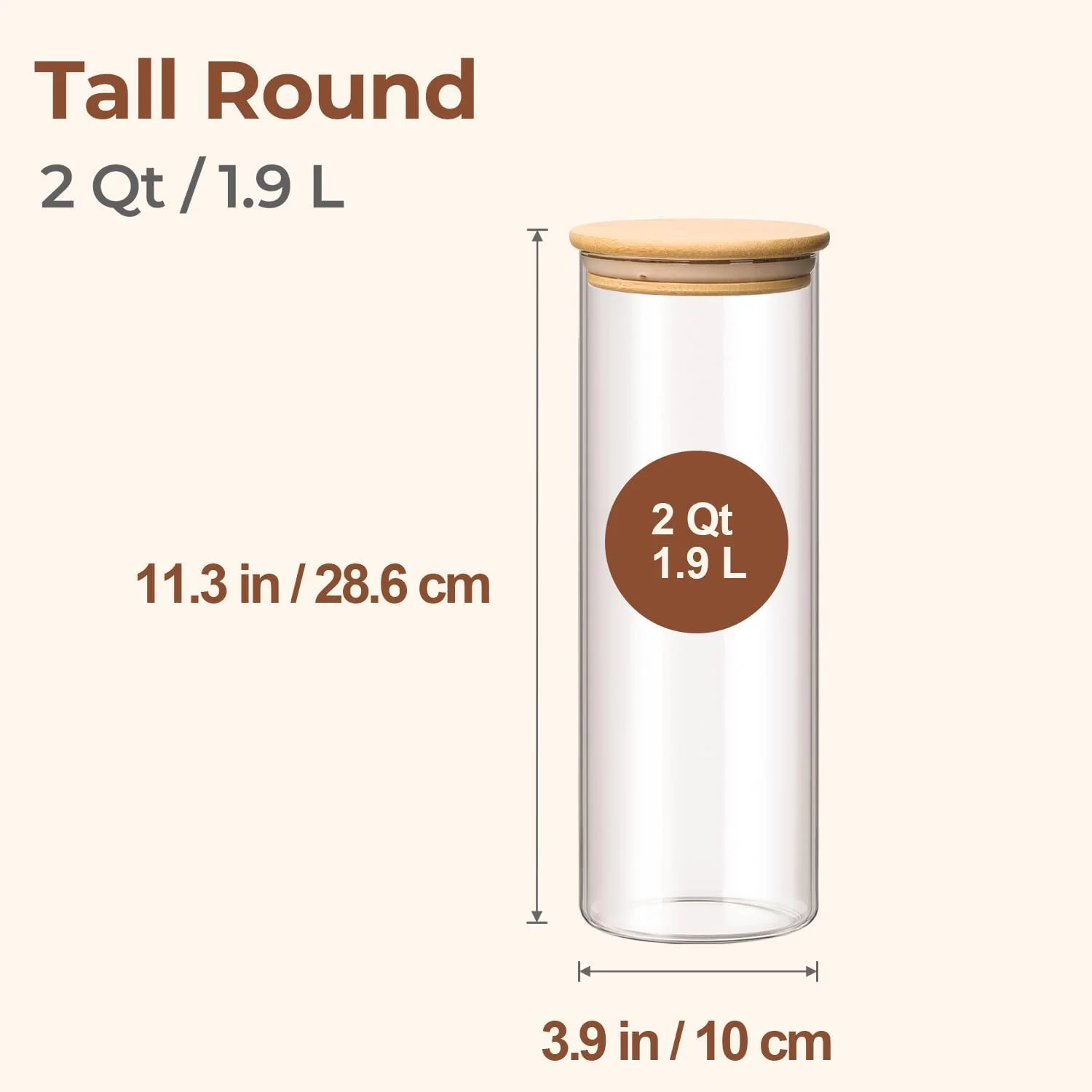 ست 3 تایی ظروف شیشه ای درب دار ComSaf با حجم 1.9 لیتر، ظروف شیشه ای درب چوبی قابل استفاده مجدد و ظروف نگهداری بامبو مناسب برای نگهداری غلات، ادویه جات و مواد غذایی ست 3 تایی ظروف شیشه ای درب دار ComSaf با حجم 1.9 لیتر، ظروف شیشه ای درب چوبی قابل استفاده مجدد و ظروف نگهداری بامبو مناسب برای نگهداری غلات، ادویه جات و مواد غذایی