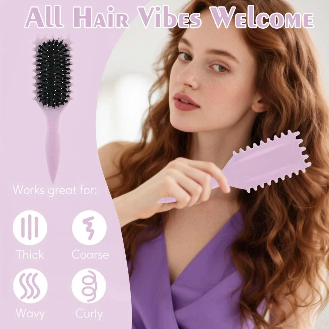 KIRZAX Curling Brush, Curl Brush Curls with Prongs, Define Styling Brush for Combing and Shaping, Curly Hair Brush, Curl Styling Brush, for Defined Trendy Curls, for Women and Men KIRZAX Curling Brush, Curl Brush Curls with Prongs, Define Styling Brush for Combing and Shaping, Curly Hair Brush, Curl Styling Brush, for Defined Trendy Curls, for Women and Men